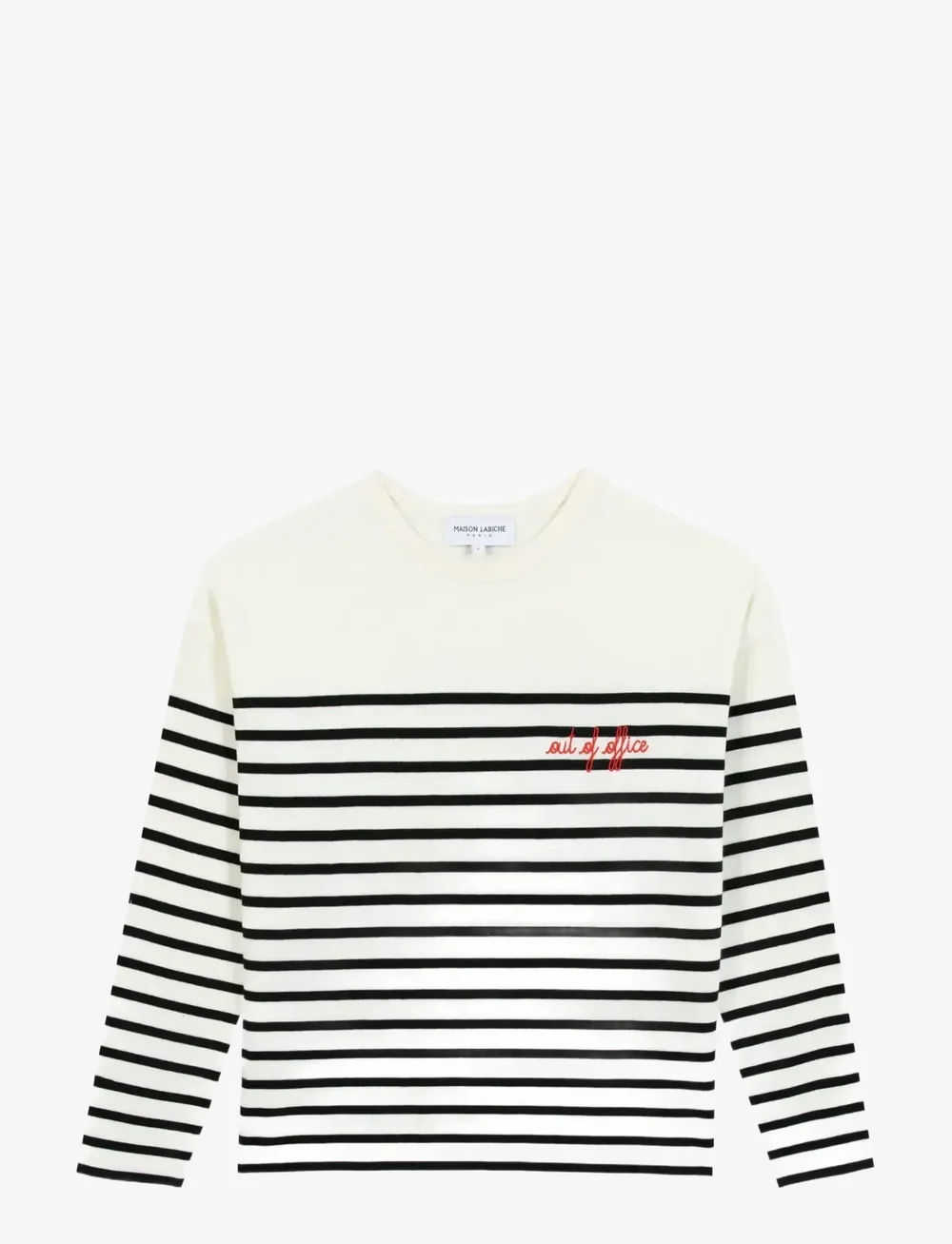 Maison Labiche - MONTPAR OUT OF OFFICE /GOTS - topi ar garām piedurknēm - ivory black - 0