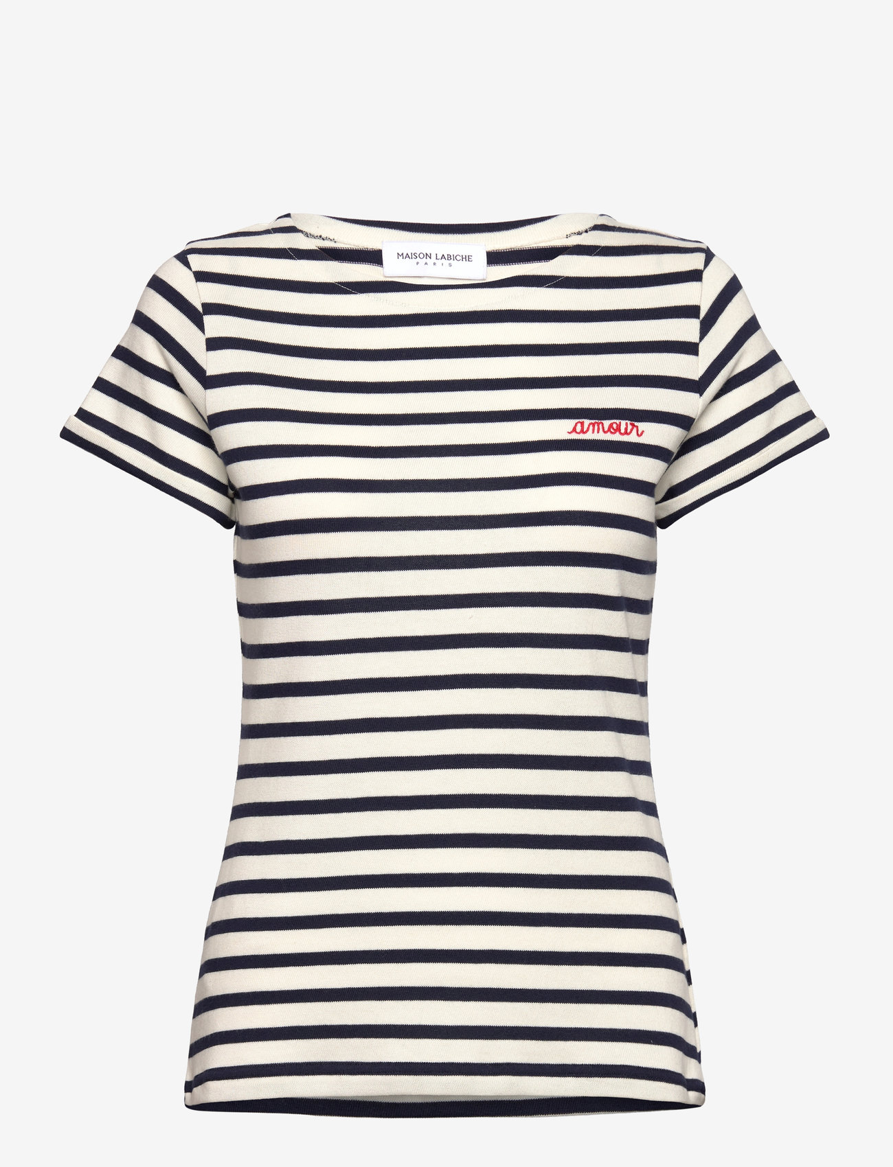 Maison Labiche - COLOMBIER SS AMOUR /GOTS - t-shirts - ivory navy - 1