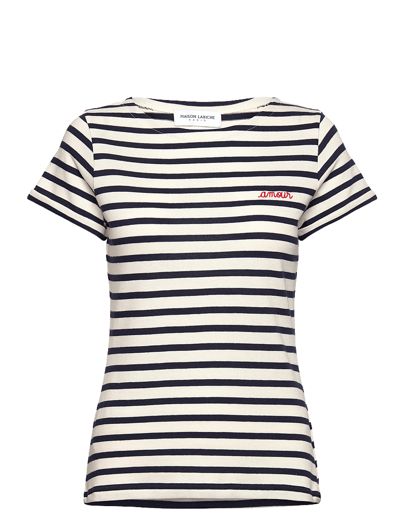 Maison Labiche - COLOMBIER SS AMOUR /GOTS - t-särgid - ivory navy - 1