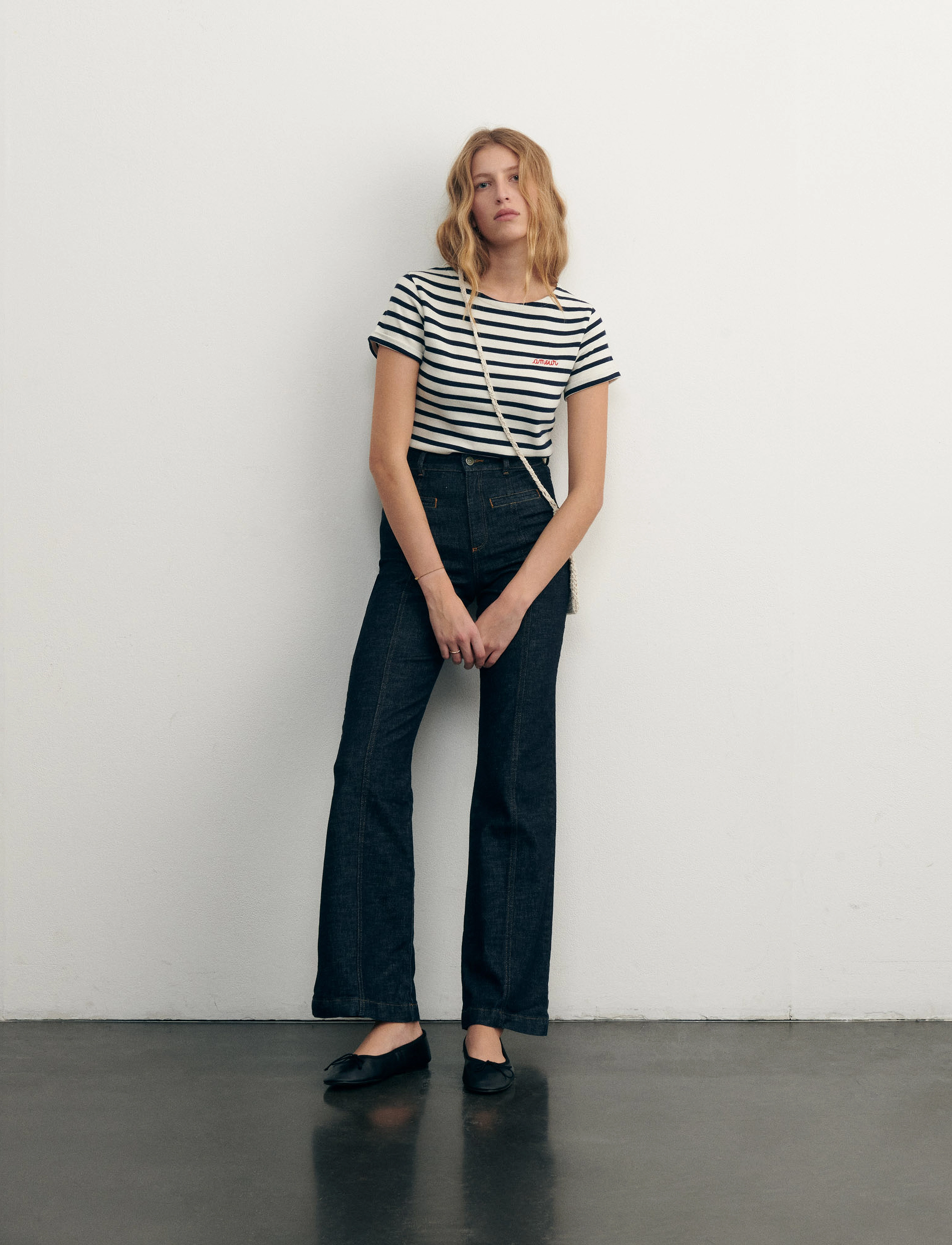 Maison Labiche COLOMBIER SS AMOUR /GOTS - T-shirts & Toppar - IVORY NAVY / navy