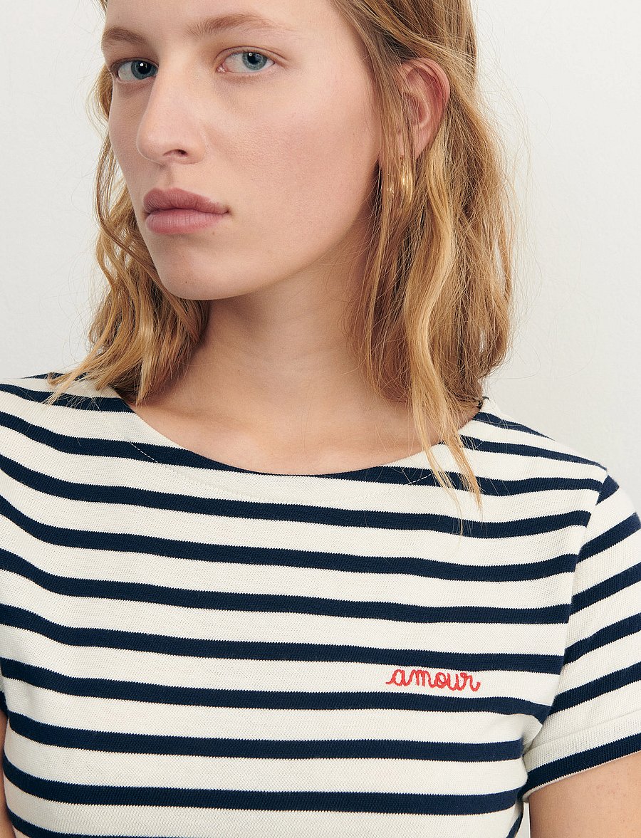 Maison Labiche - COLOMBIER SS AMOUR /GOTS - t-shirts - ivory navy - 3