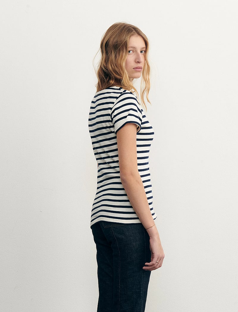 Maison Labiche - COLOMBIER SS AMOUR /GOTS - t-särgid - ivory navy - 4