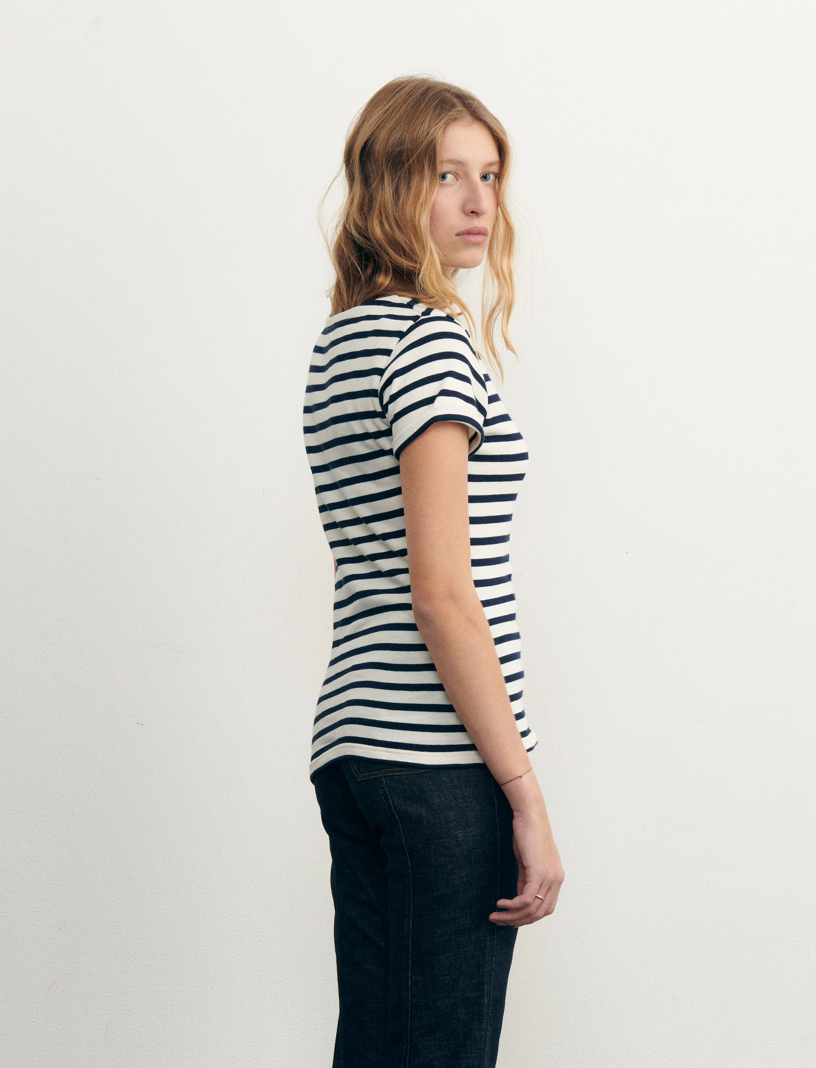 Maison Labiche - COLOMBIER SS AMOUR /GOTS - t-shirts - ivory navy - 4