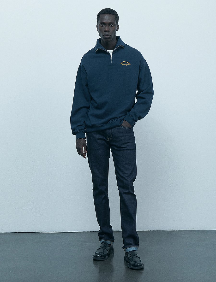 Maison Labiche - PLACIDE MINI MANUFACTURE/GOTS - half zip jumpers - dark navy - 0
