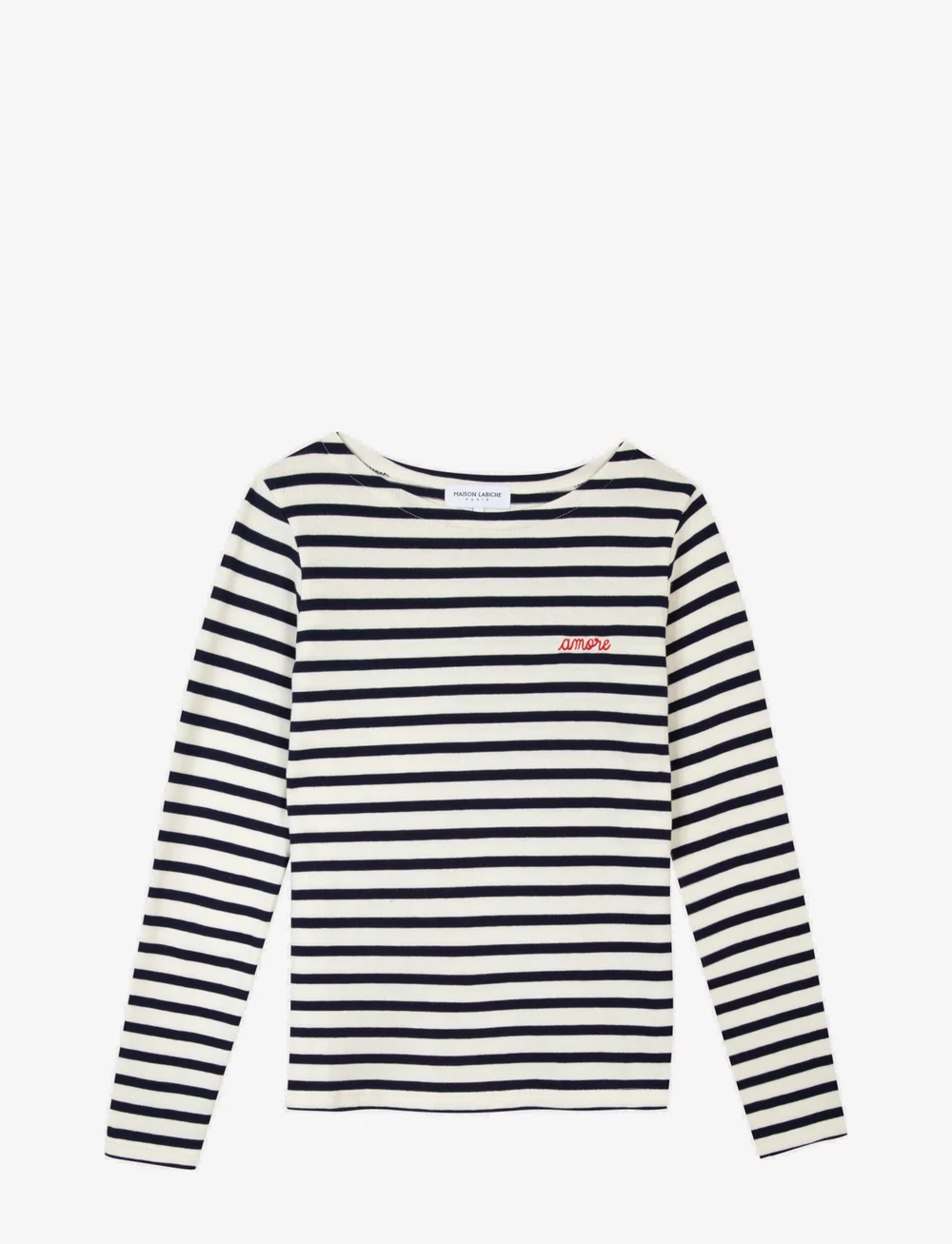 Maison Labiche - COLOMBIER LS AMORE/GOTS - t-shirt & tops - ivory navy - 1