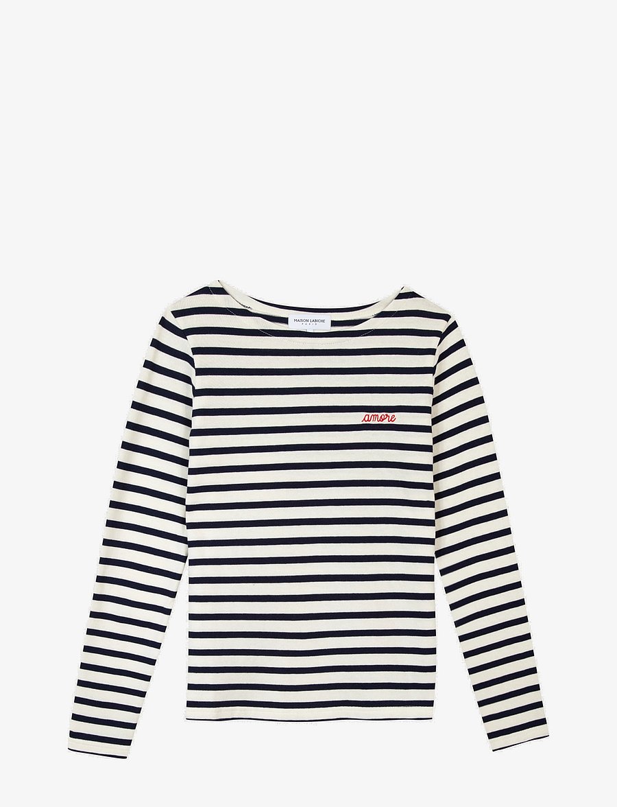 Maison Labiche - COLOMBIER LS AMORE/GOTS - langærmede toppe - ivory navy - 1