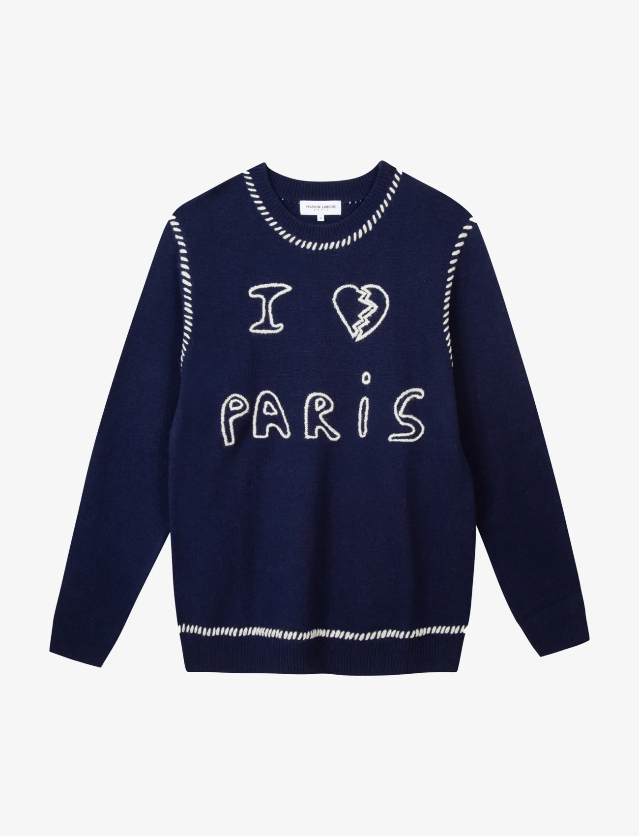 Maison Labiche Paris - GRAND CERF I LOVE PARIS - megztinis su apvalios formos apykakle - navy - 0