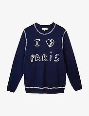 Maison Labiche Paris - GRAND CERF I LOVE PARIS - megztinis su apvalios formos apykakle - navy - 0