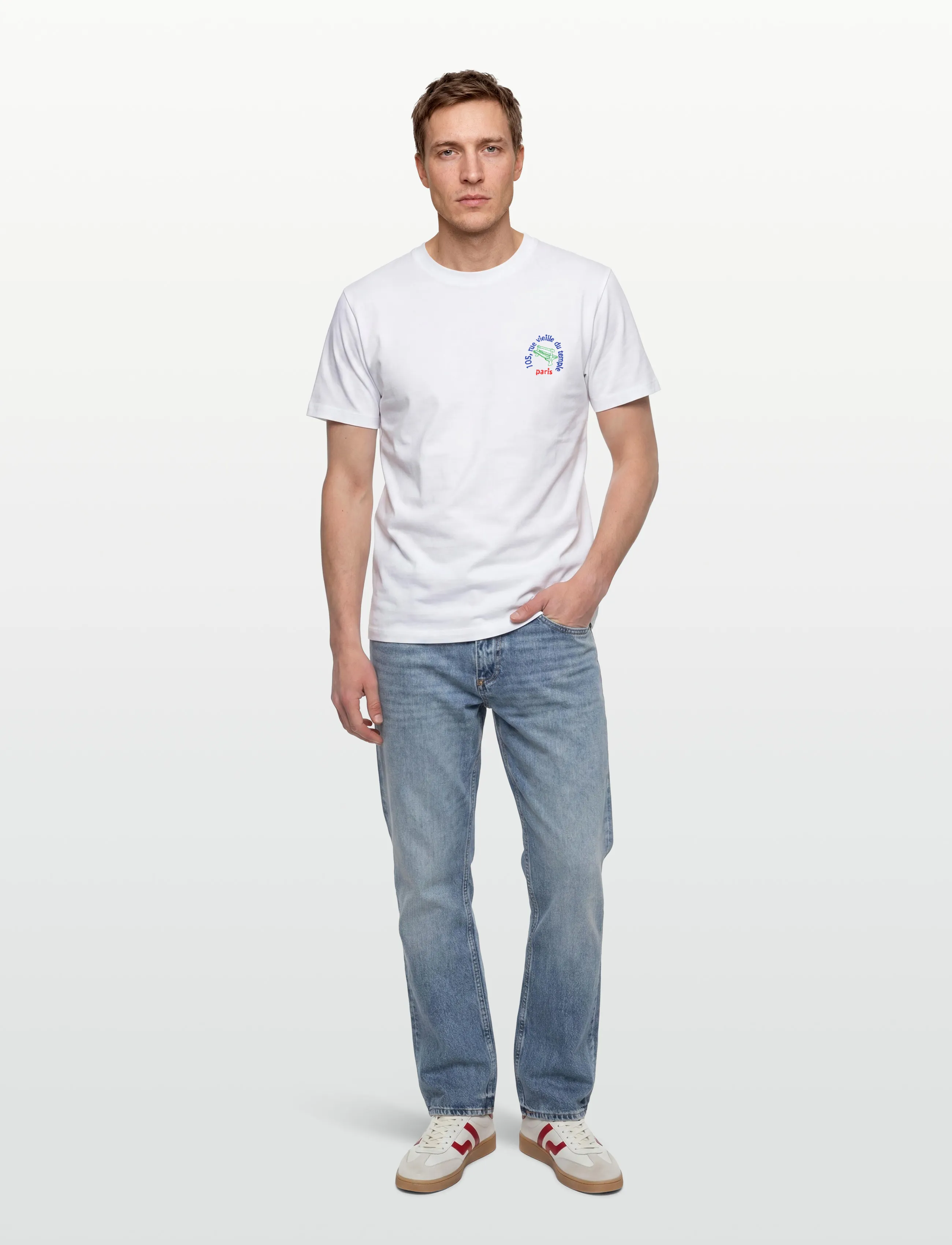 Maison Labiche Patureau Vdt/Gots, M, White, T-Shirts > Kortærmede, Herre