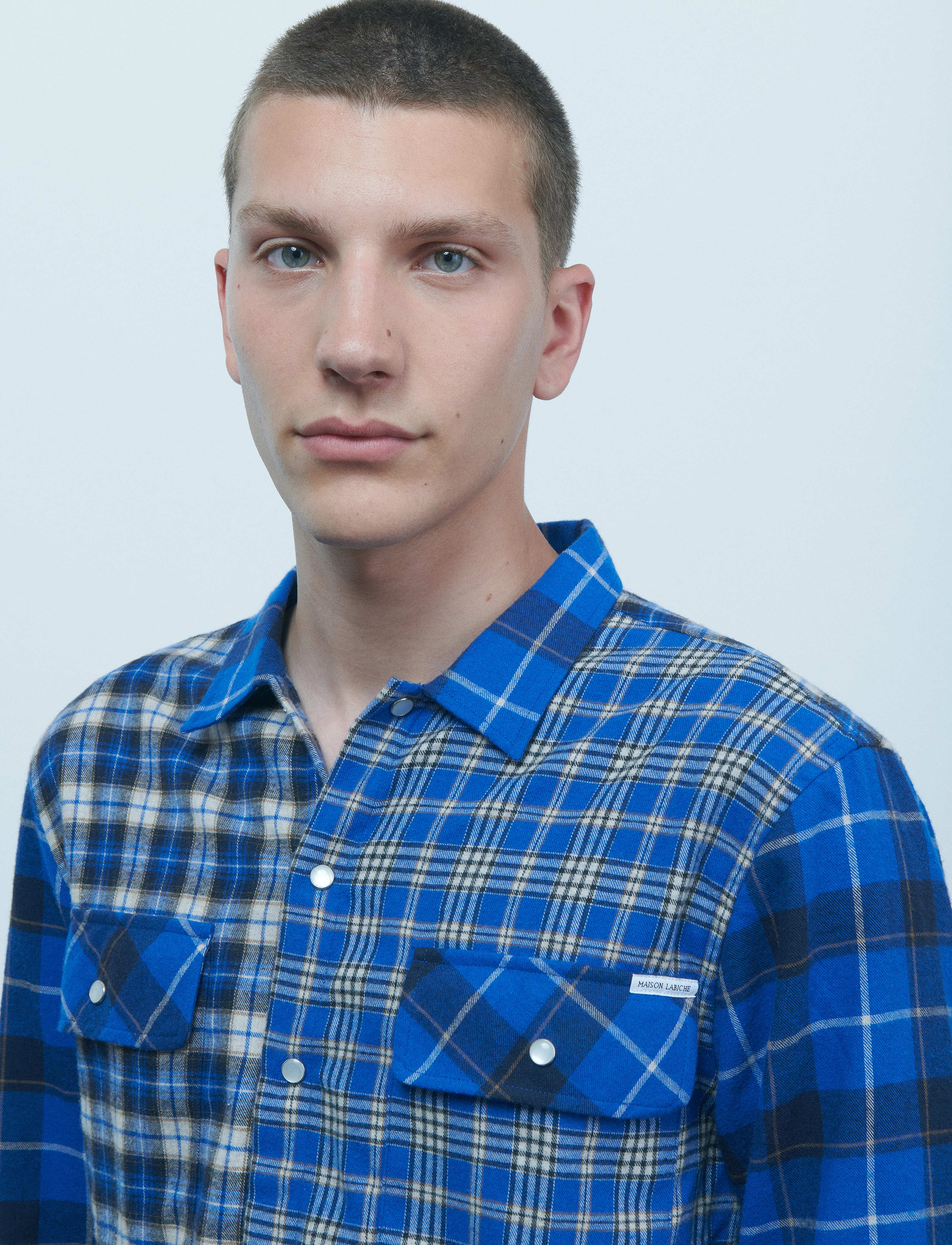 Maison Labiche Paris - LANCEREAU NB - flannel blue check - 4