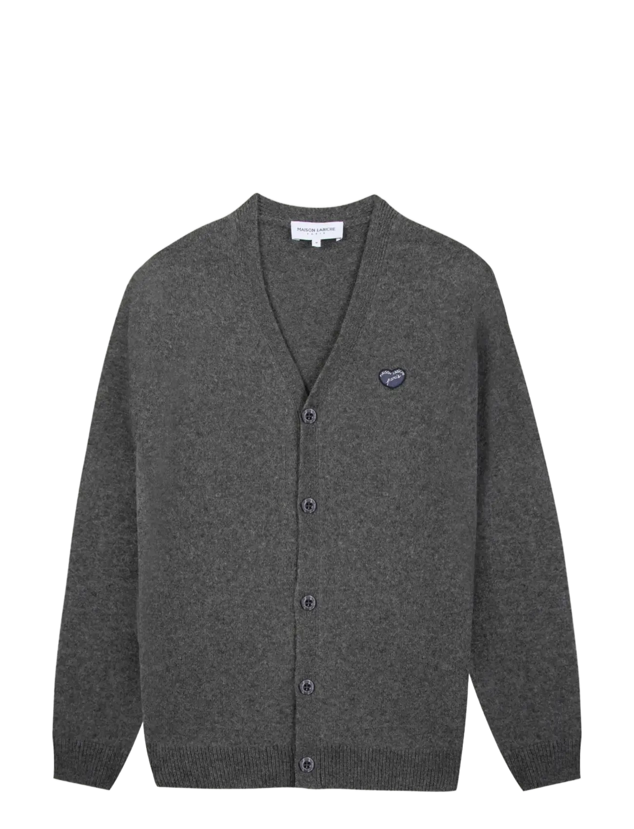 Maison Labiche Lhomme Patch Coeur Paris, L, Knitwear, Grau - Cardigans, Männerswear