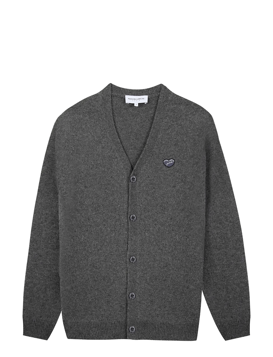 Maison Labiche - LHOMME PATCH COEUR PARIS - strickjacken - dark heather grey - 0