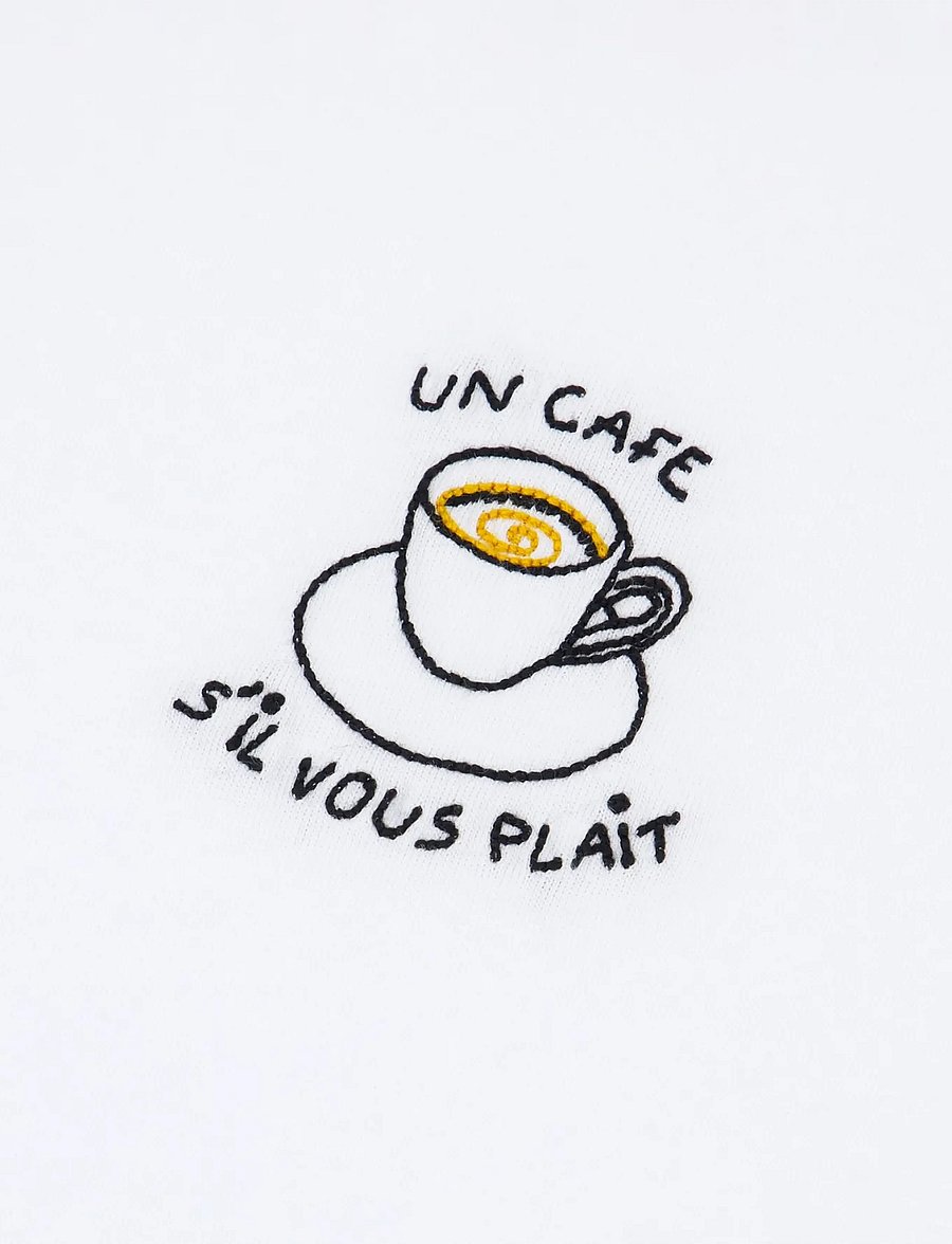 Maison Labiche - POPINCOURT UN CAFE SVP / GOTS - kortärmade t-shirts - white - 1