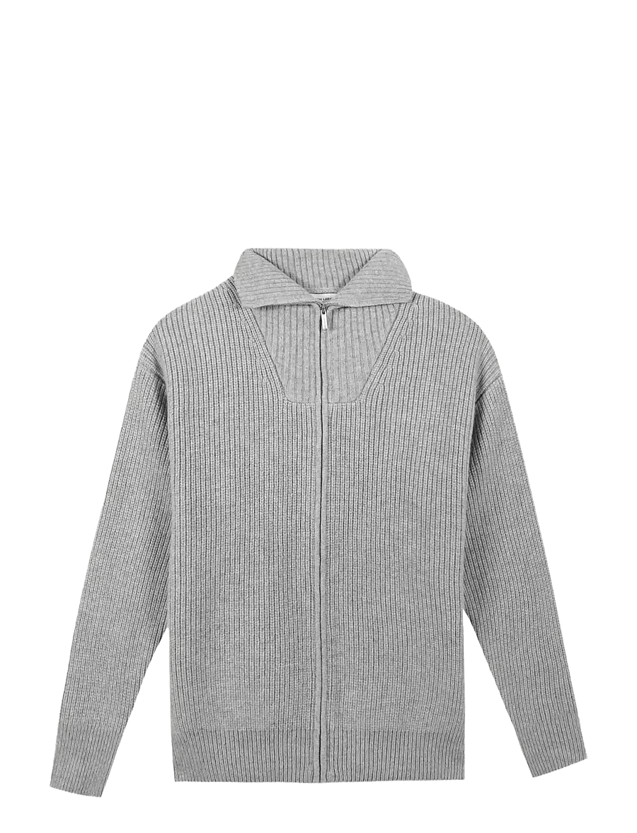 Maison Labiche - ANTIN NB - pullover mit halbem reißverschluss - light heather grey - 0