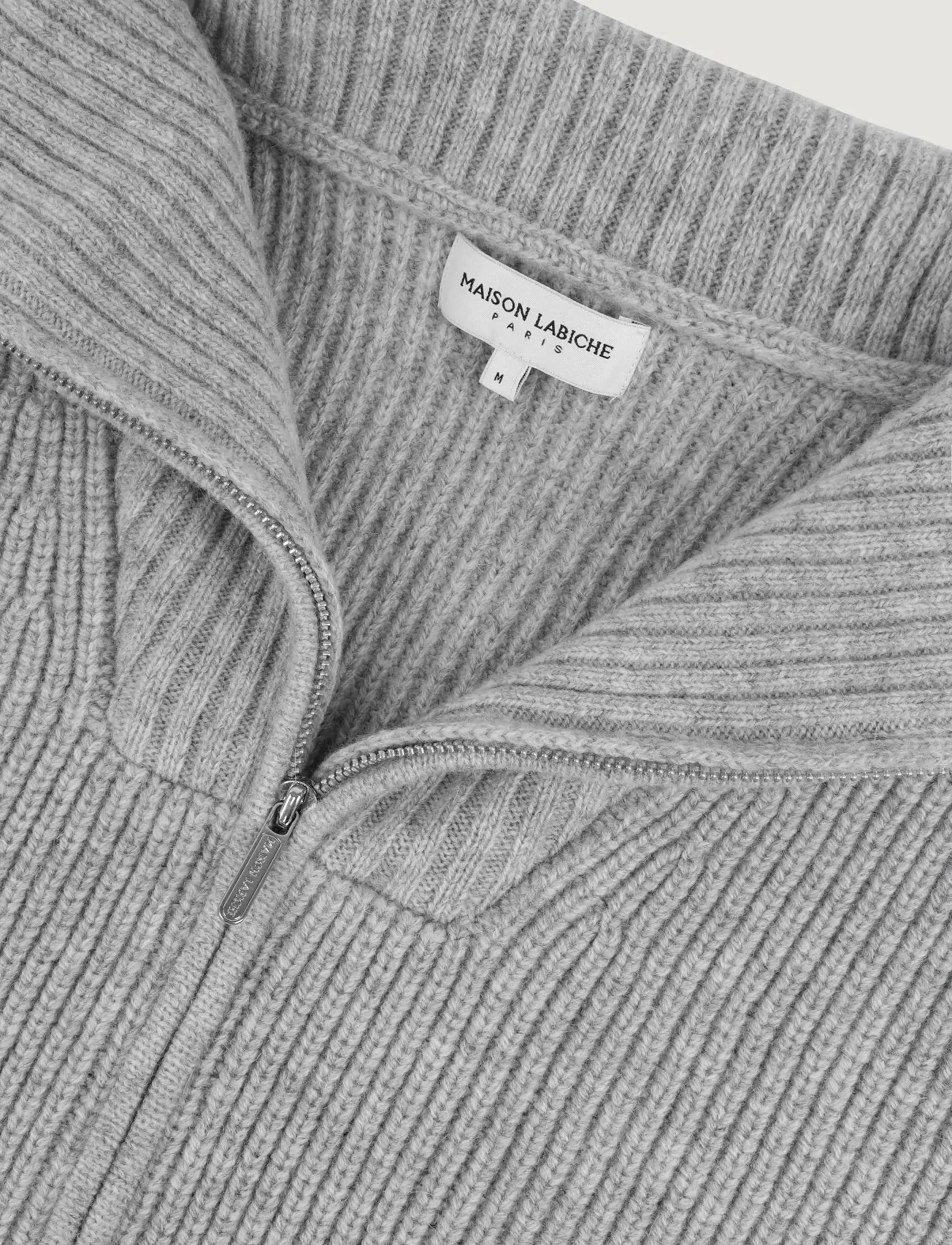 Maison Labiche - ANTIN NB - pullover mit halbem reißverschluss - light heather grey - 3