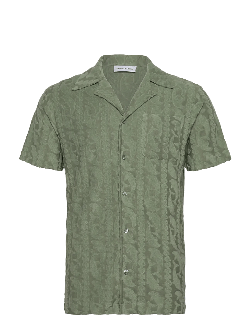 Maison Labiche - GERMAIN TERRY DOLPHIN - kurzarmhemden - olive green - 0