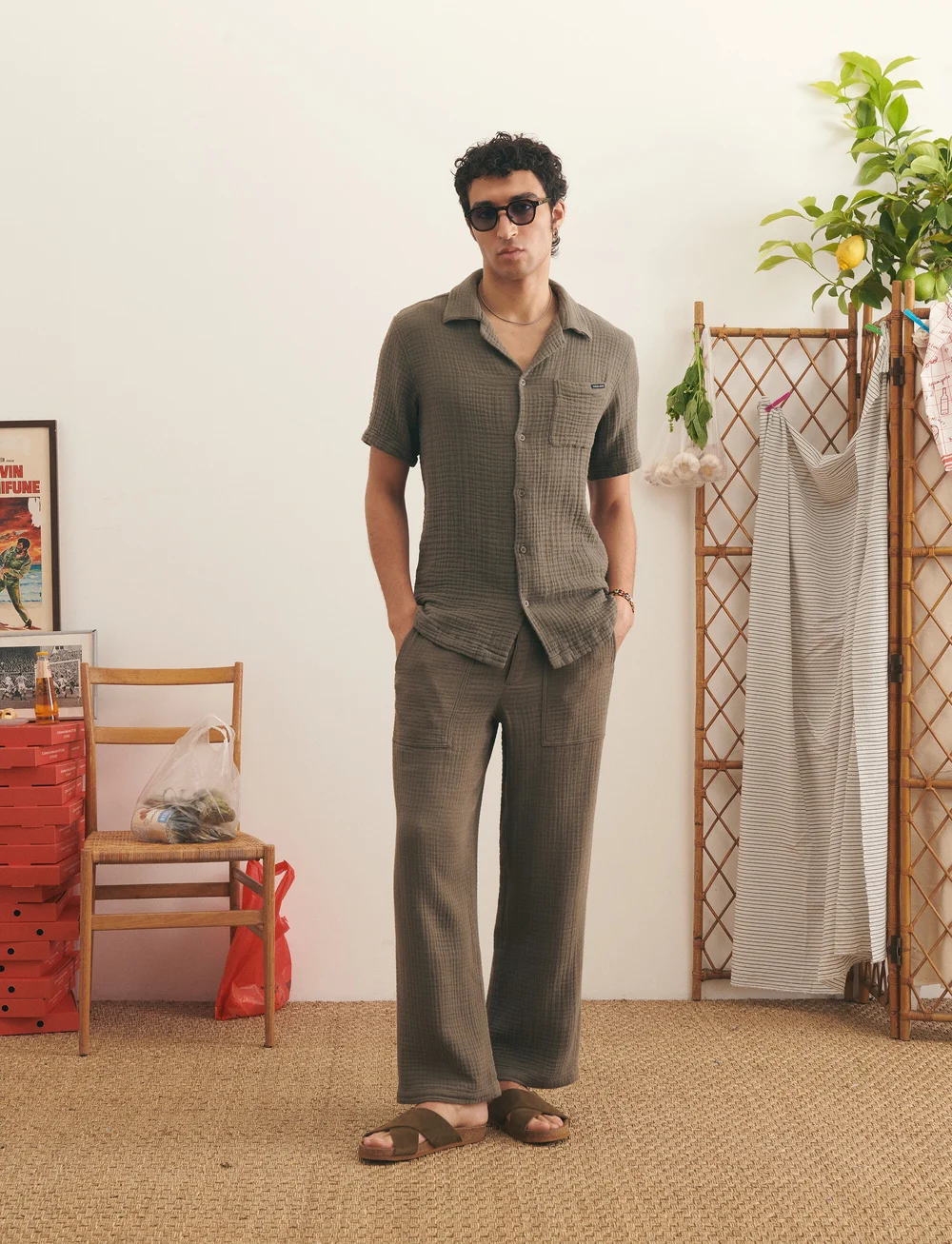 Maison Labiche - GERMAIN NB - leinenhemden - gauze dust green - 0