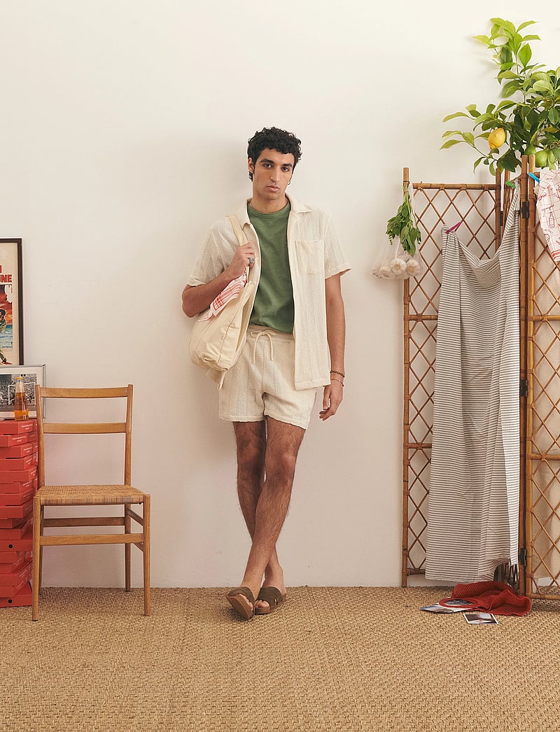 Maison Labiche - GERMAIN SHIRT - kurzarmhemden - beige mesh - 0