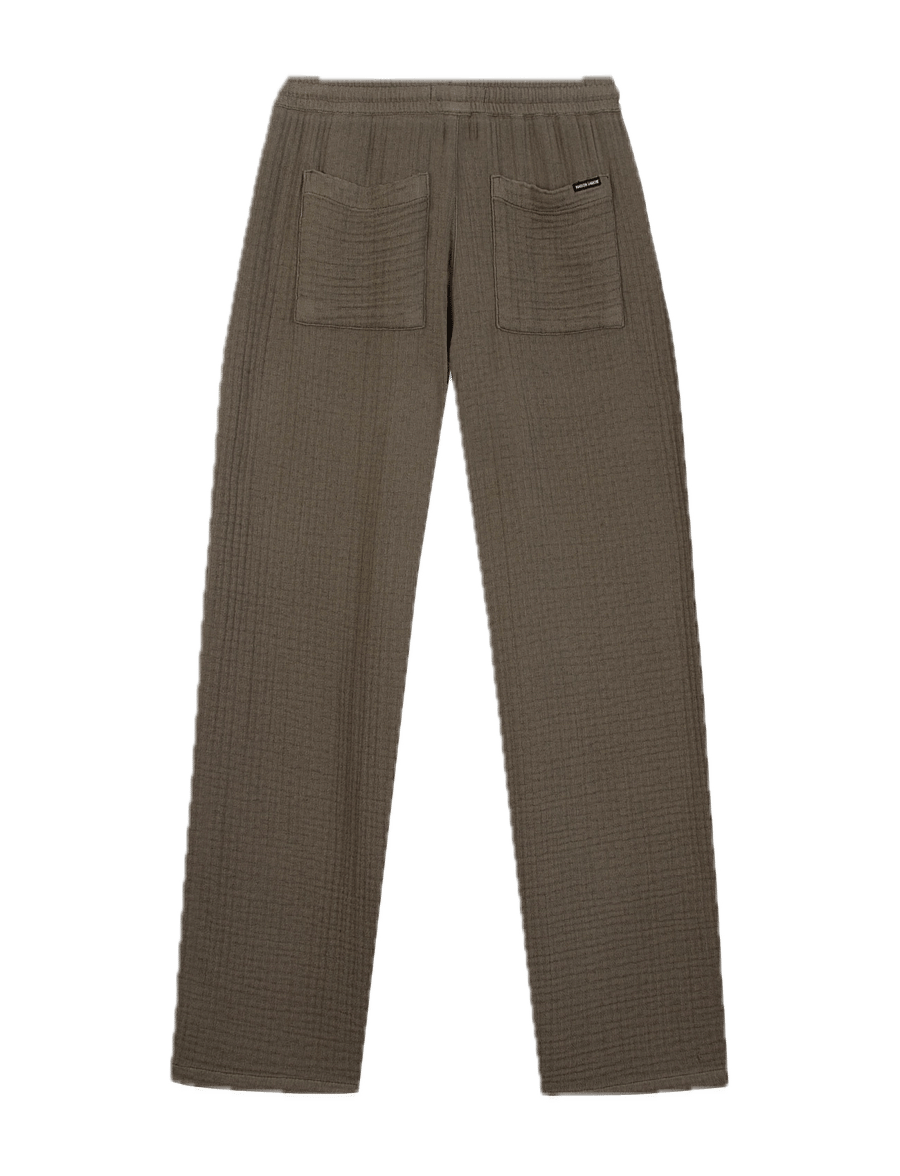 Maison Labiche - GUIGNER NB - leinenhosen - twill dust green - 2