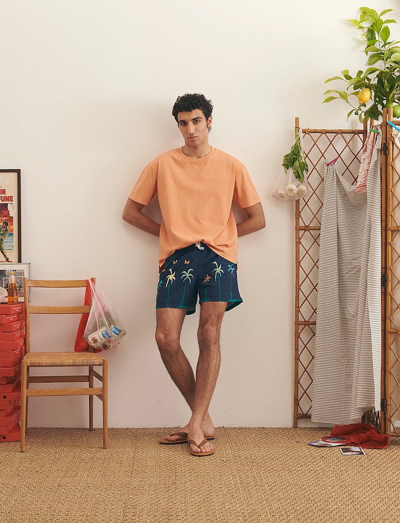 Maison Labiche - MAILLOT SUN PALM - swim shorts - navy sun palm - 0