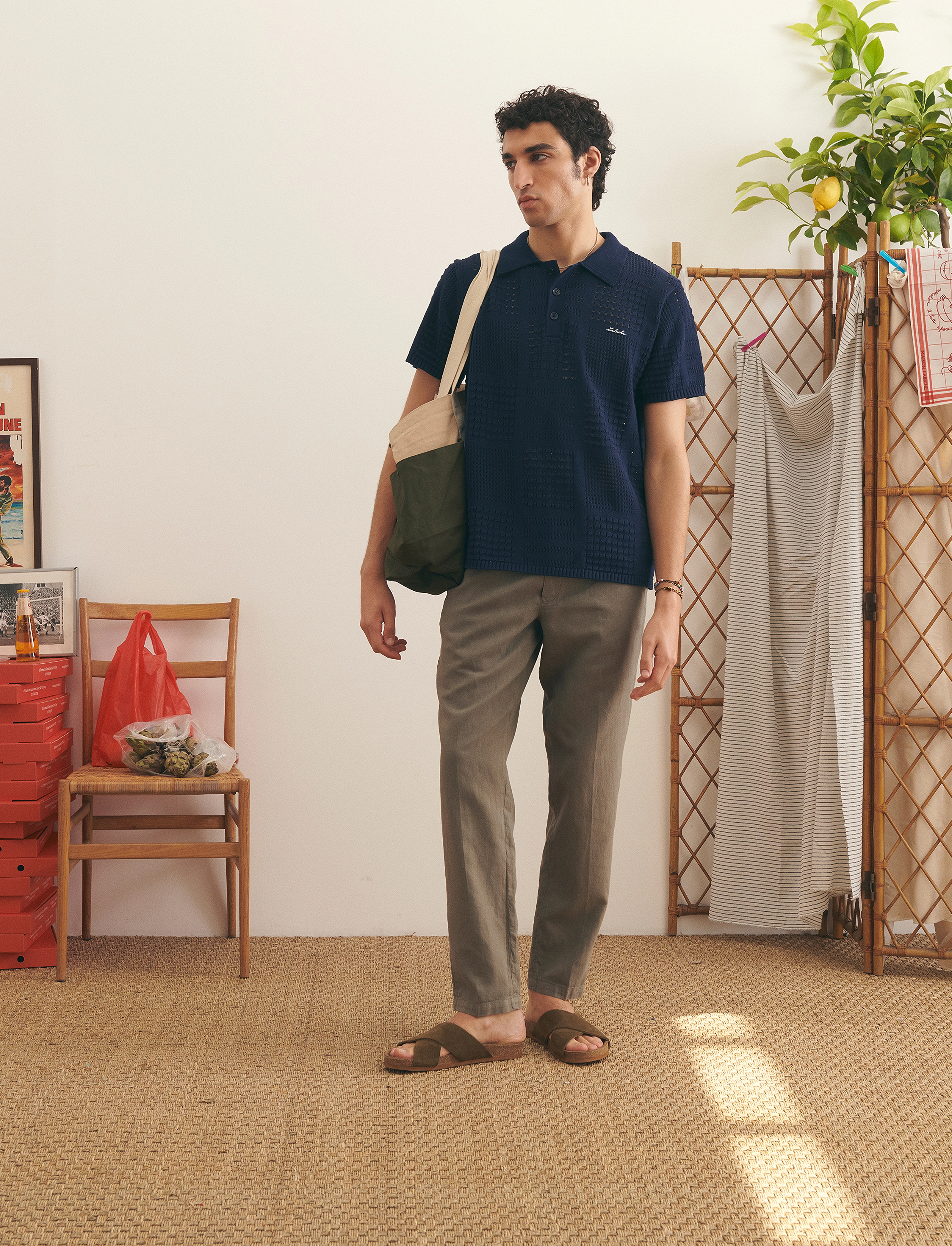 Maison Labiche Savy Knitwear, S/M, Polos, Marineblau - Short-sleeved, Männerswear
