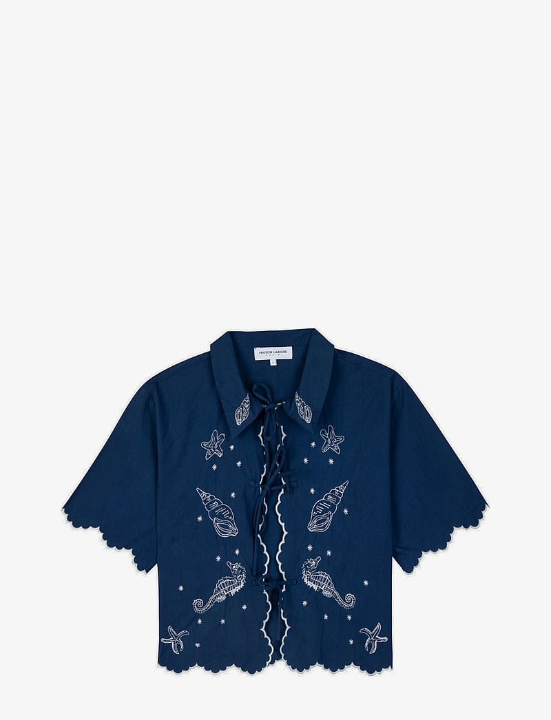 Maison Labiche - BRECHE SEASHELLS - kortärmade skjortor - poplin ultramarine - 1