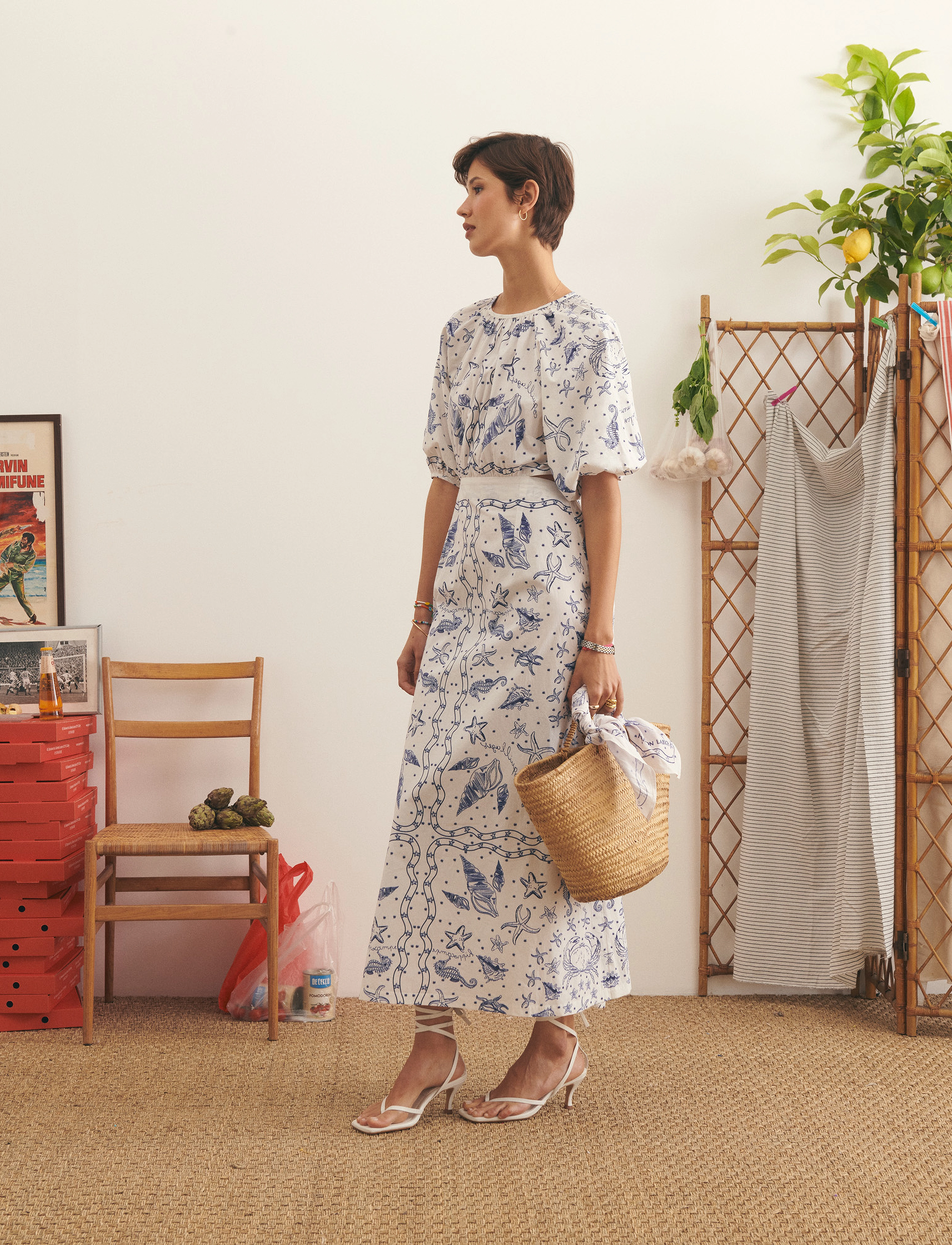 Maison Labiche - NIESSEL DRESS - seashells blue print - 4