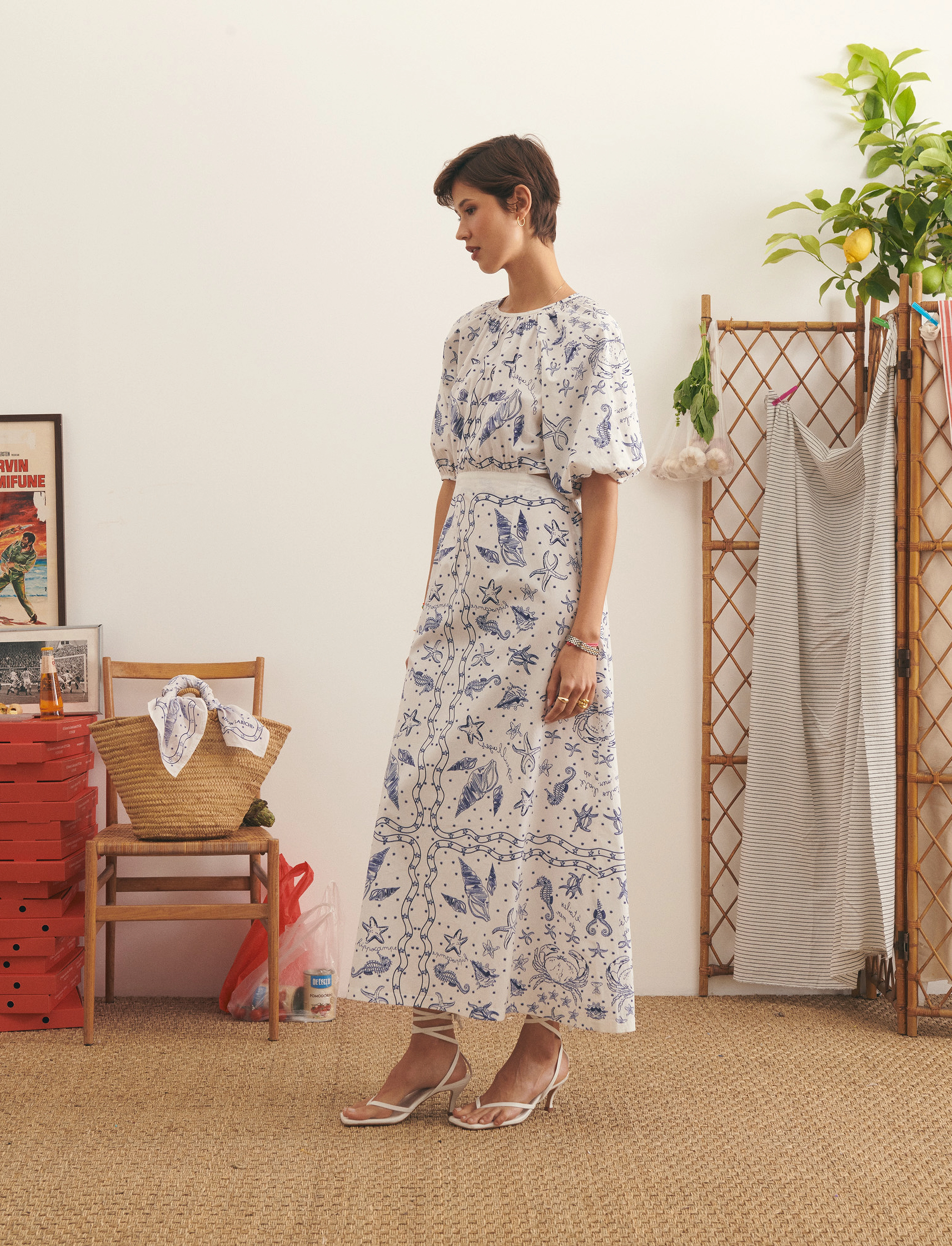 Maison Labiche - NIESSEL DRESS - seashells blue print - 5