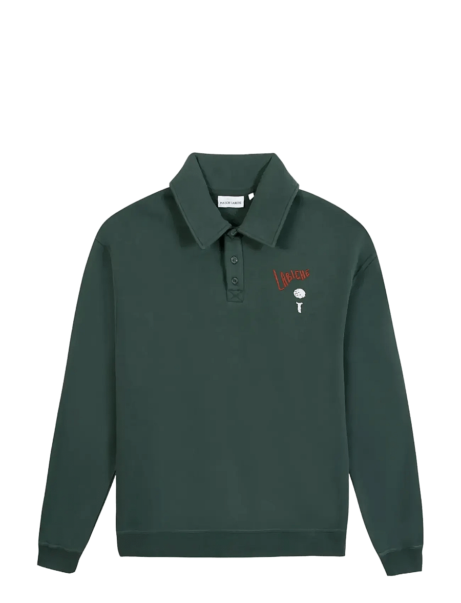 Maison Labiche - HILLAIRET DRAPEAU LABICHE - langärmelige gestrickte polohemden - oak green - 1