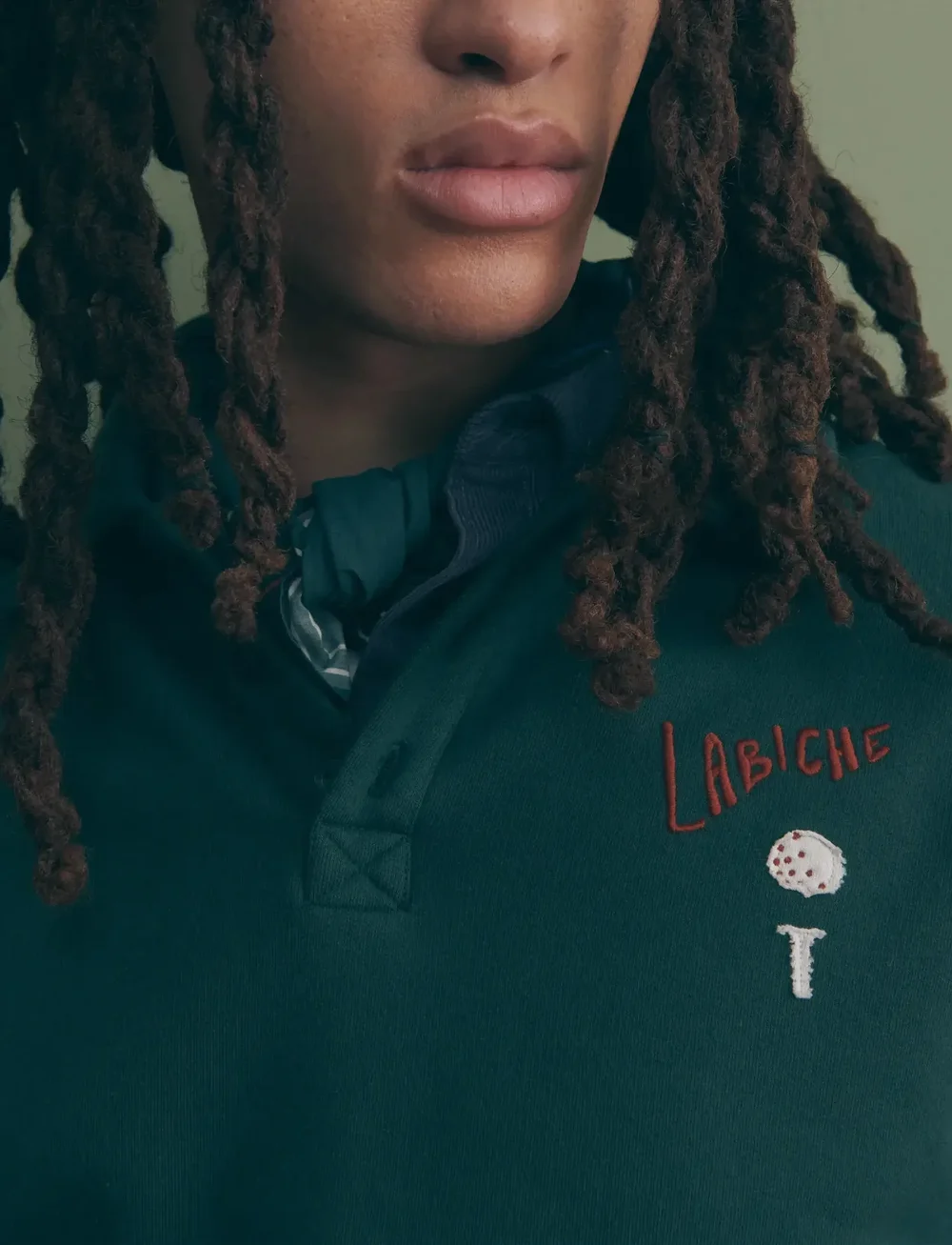 Maison Labiche - HILLAIRET DRAPEAU LABICHE - stickade pikéer - oak green - 4