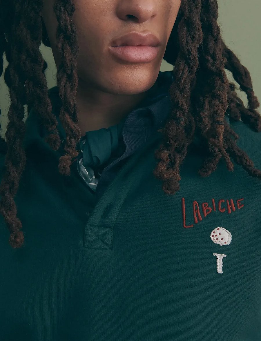 Maison Labiche - HILLAIRET DRAPEAU LABICHE - langärmelige gestrickte polohemden - oak green - 4