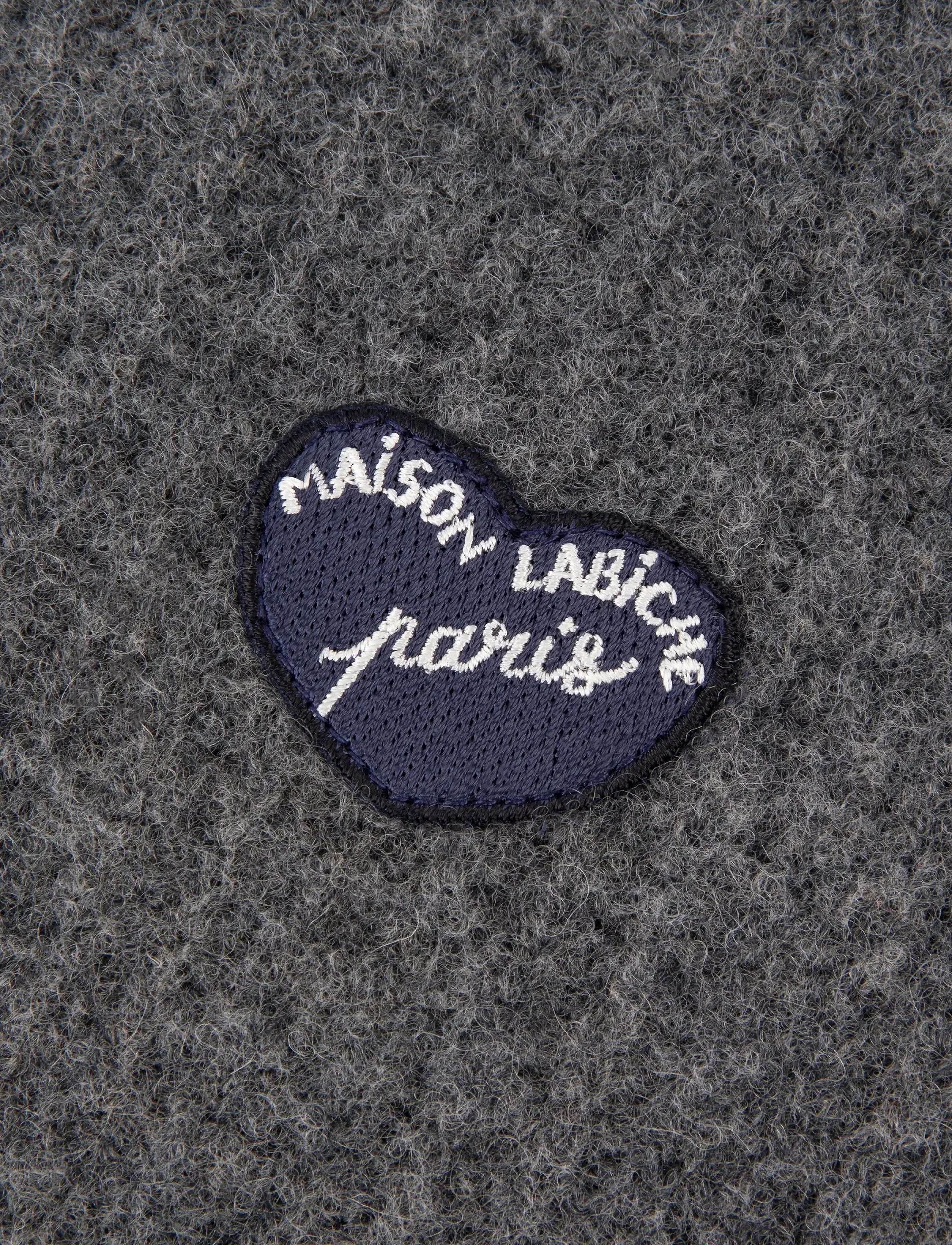 Maison Labiche - MULOT PATCH COEUR - round necks - dark heather grey - 2