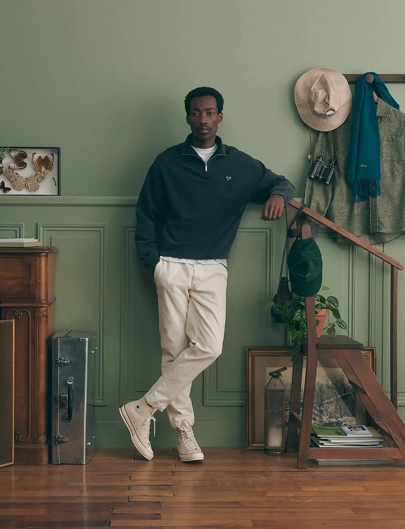 Maison Labiche - PLACIDE PATCH COEUR /GOTS - tõmblukk-kaelusega džemprid - carbon washed - 0