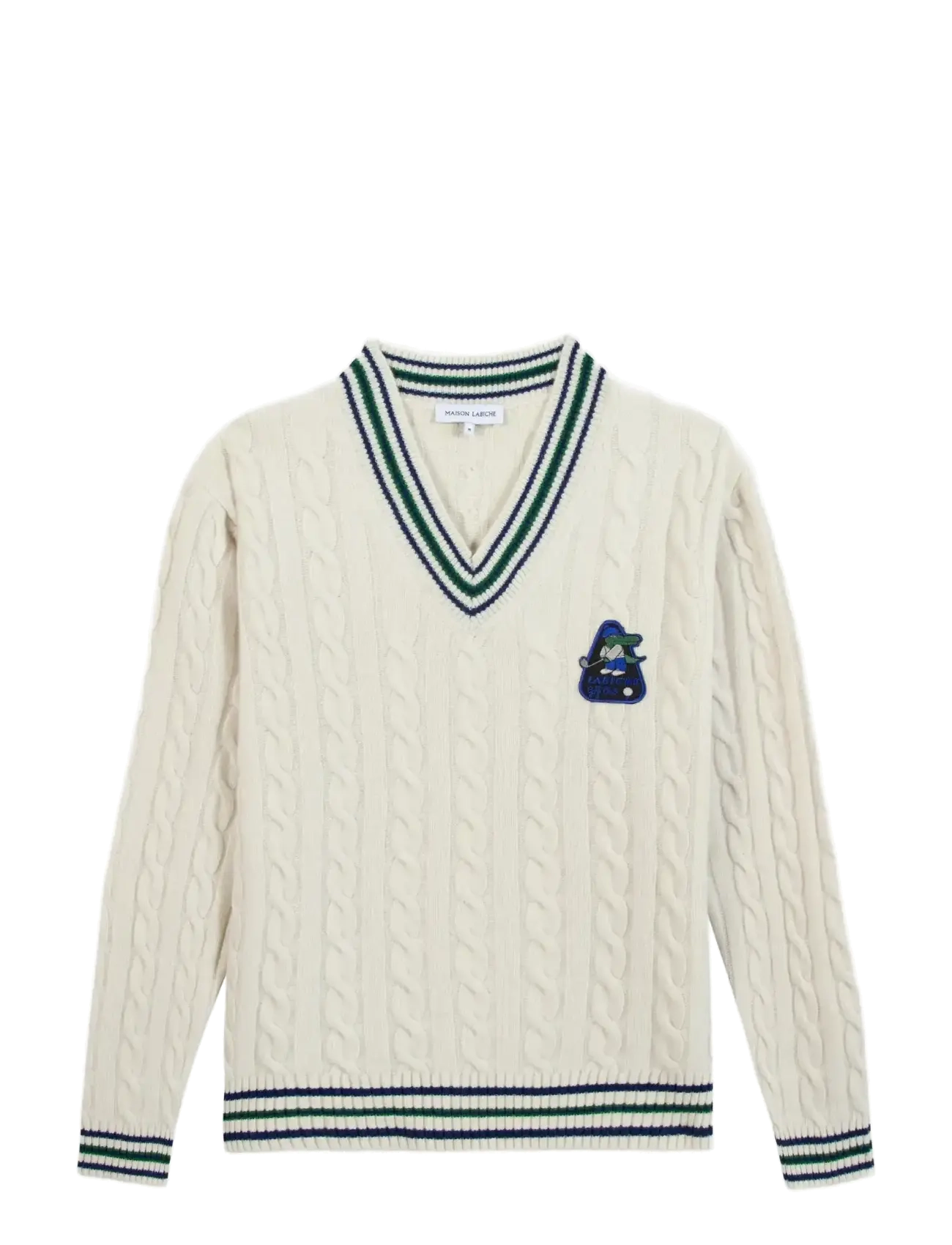 Maison Labiche VERLOMNE CROCO GOLF - V-hals - IVORY / white