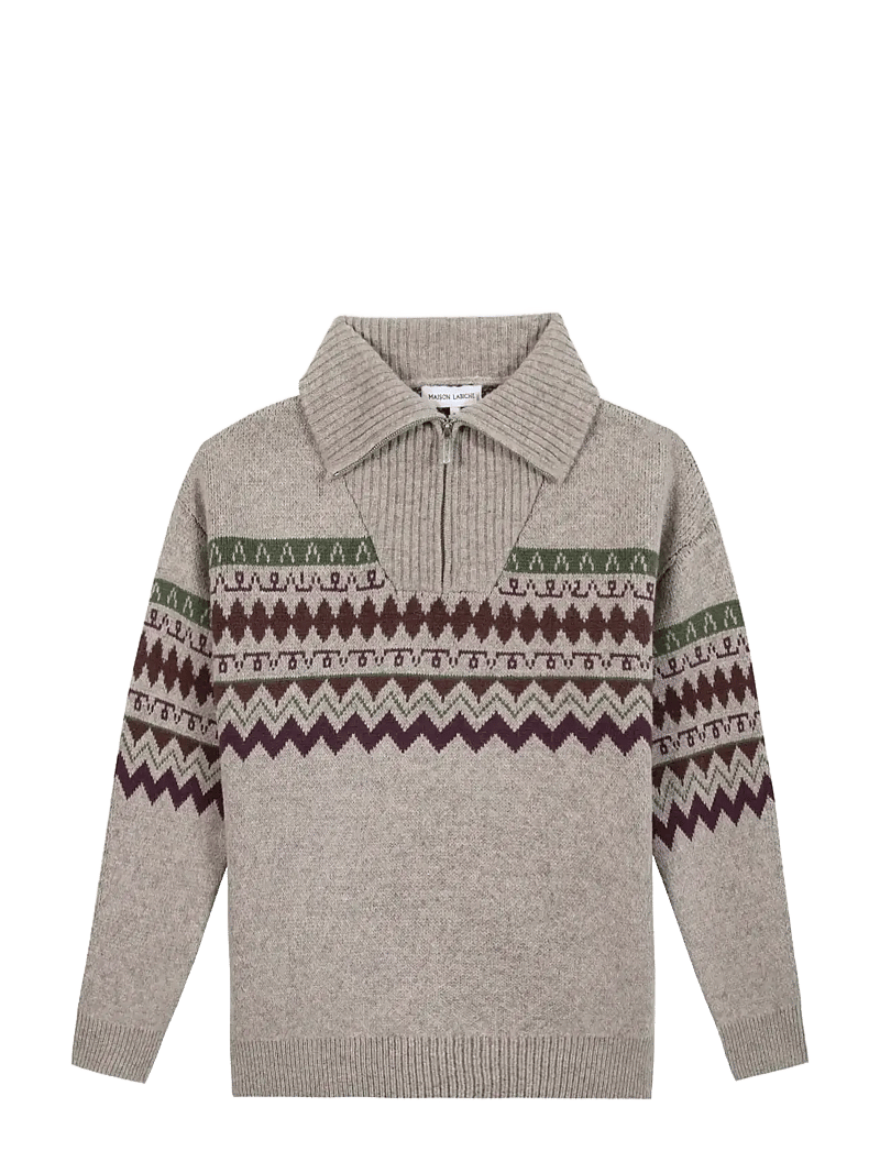 Maison Labiche - PRIVAT JACQUARD - tõmblukk-kaelusega džemprid - cream - 1