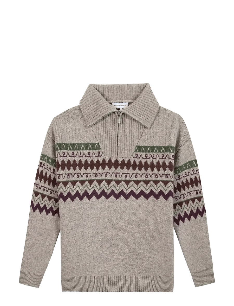 Maison Labiche - PRIVAT JACQUARD - half zip-tröjor - cream - 1