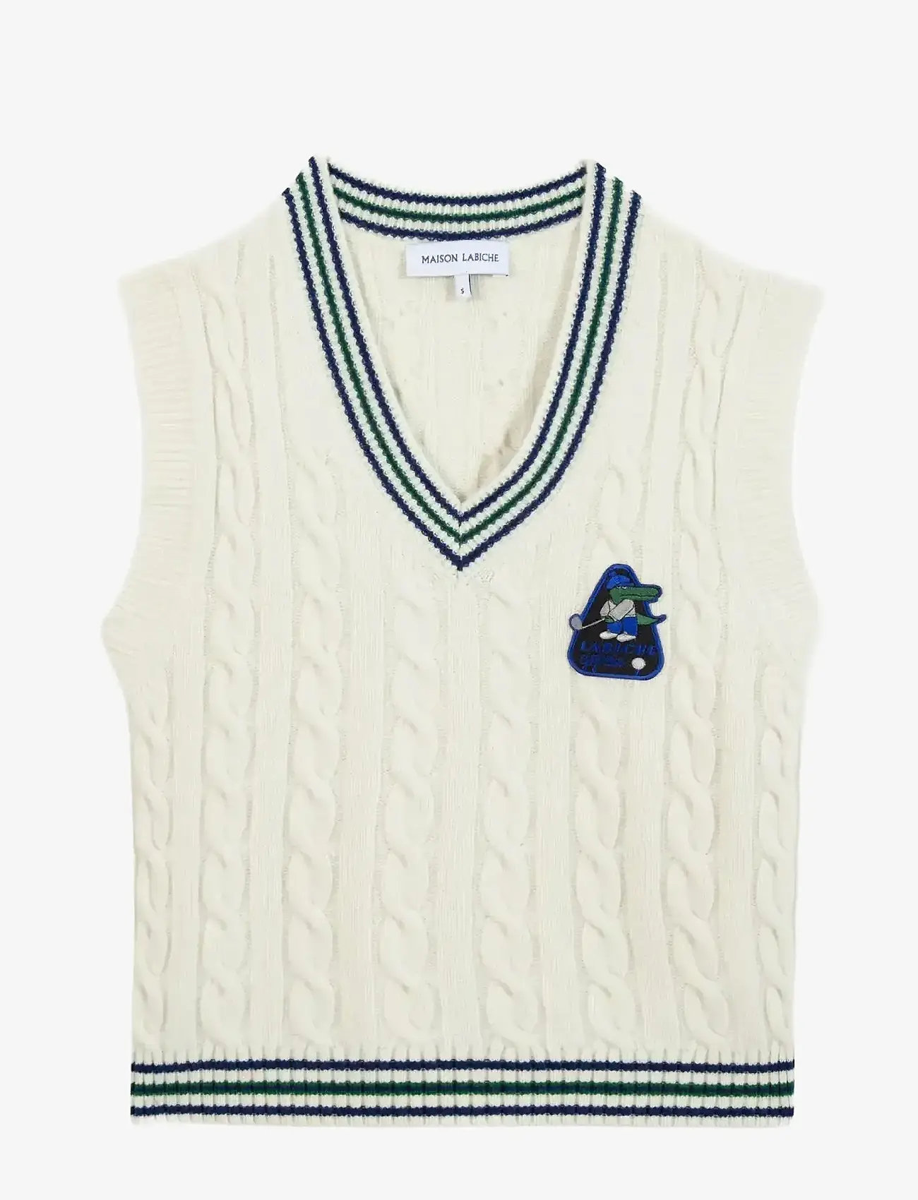 Maison Labiche - MITHOUARD PATCH CROCO GOLF - gestrickte westen - ivory - 1