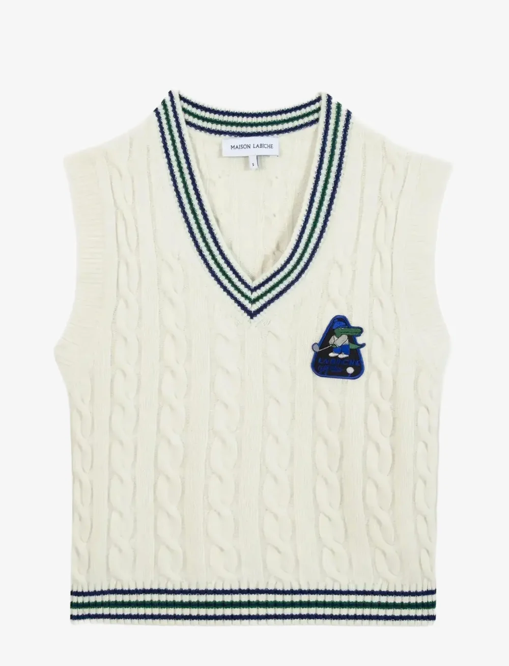 Maison Labiche - MITHOUARD PATCH CROCO GOLF - stickade västar - ivory - 1