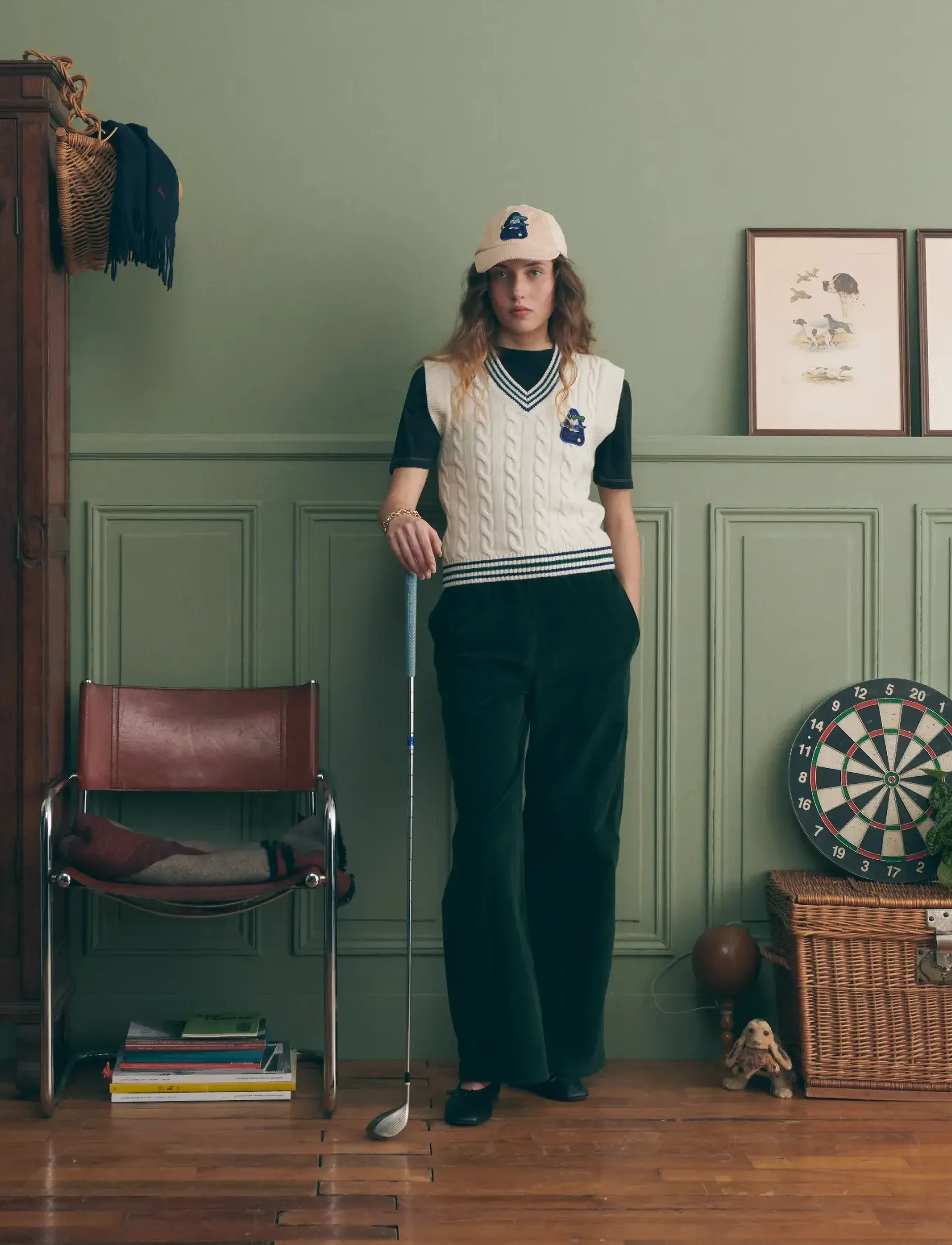 Maison Labiche Mithouard Patch Croco Golf, XL, Westen, Creme - Knitted Frauen