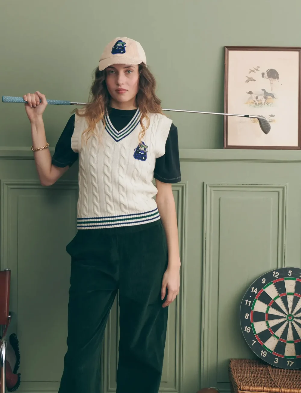 Maison Labiche - MITHOUARD PATCH CROCO GOLF - stickade västar - ivory - 3