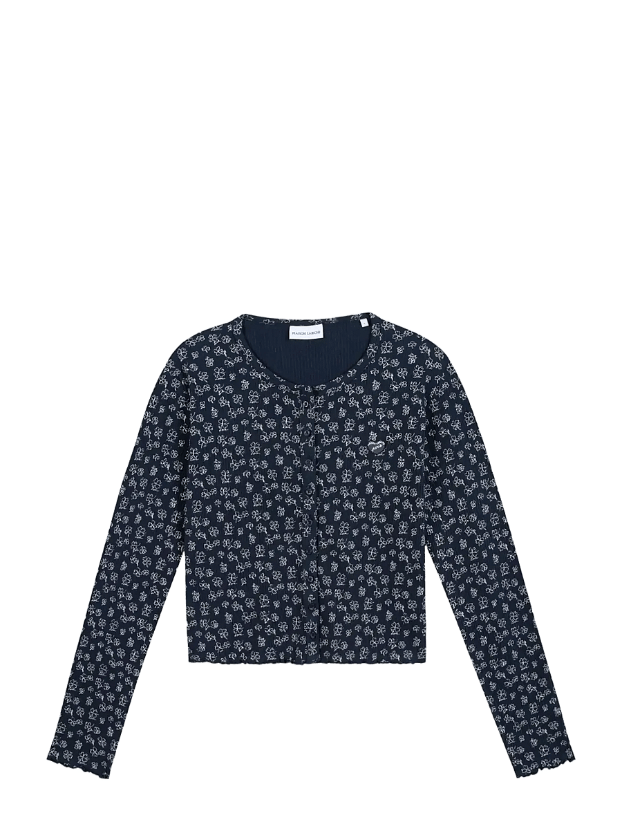 Maison Labiche - TOLBIAC MINI PATCH COEUR - strickjacken - midnight blue ivory - 0