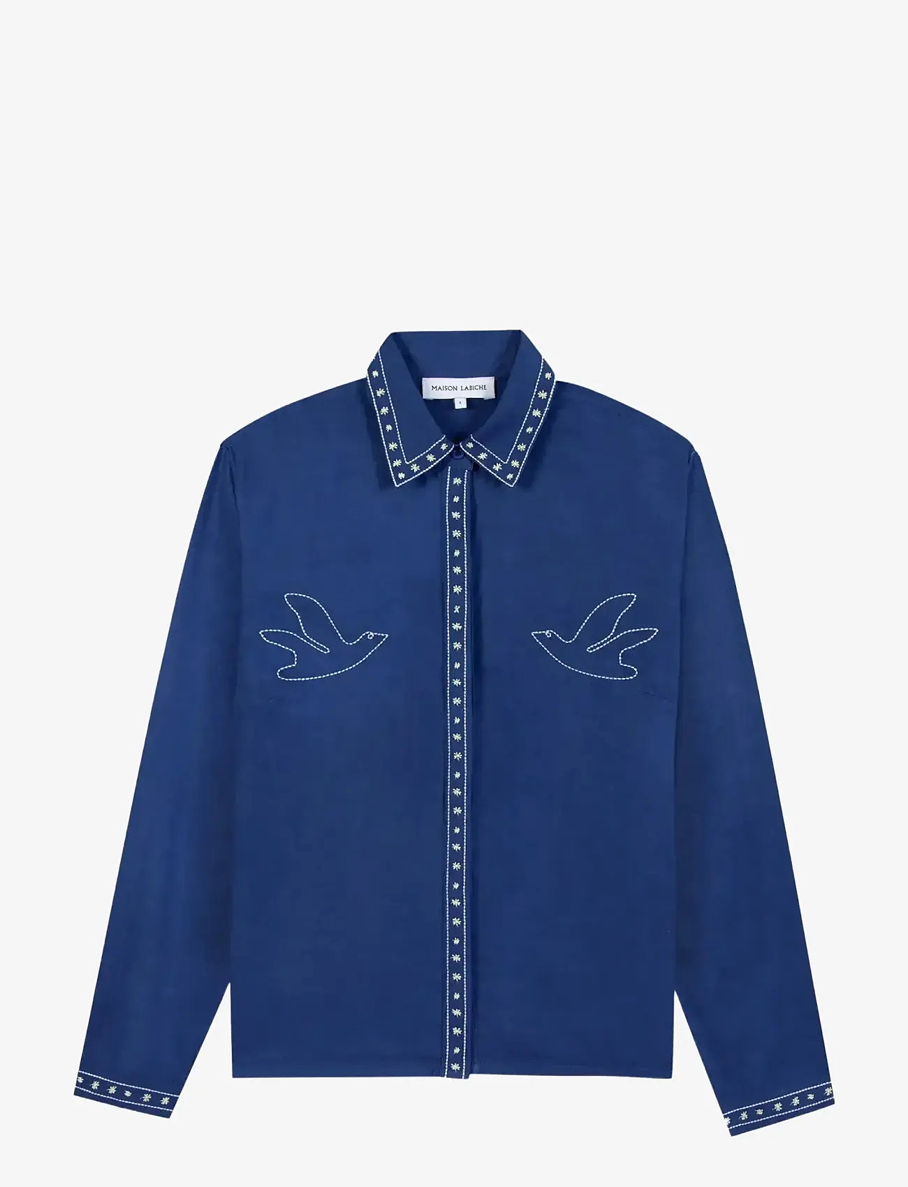 Maison Labiche - VALLES BIRDS - long-sleeved shirts - twill ultramarine - 1