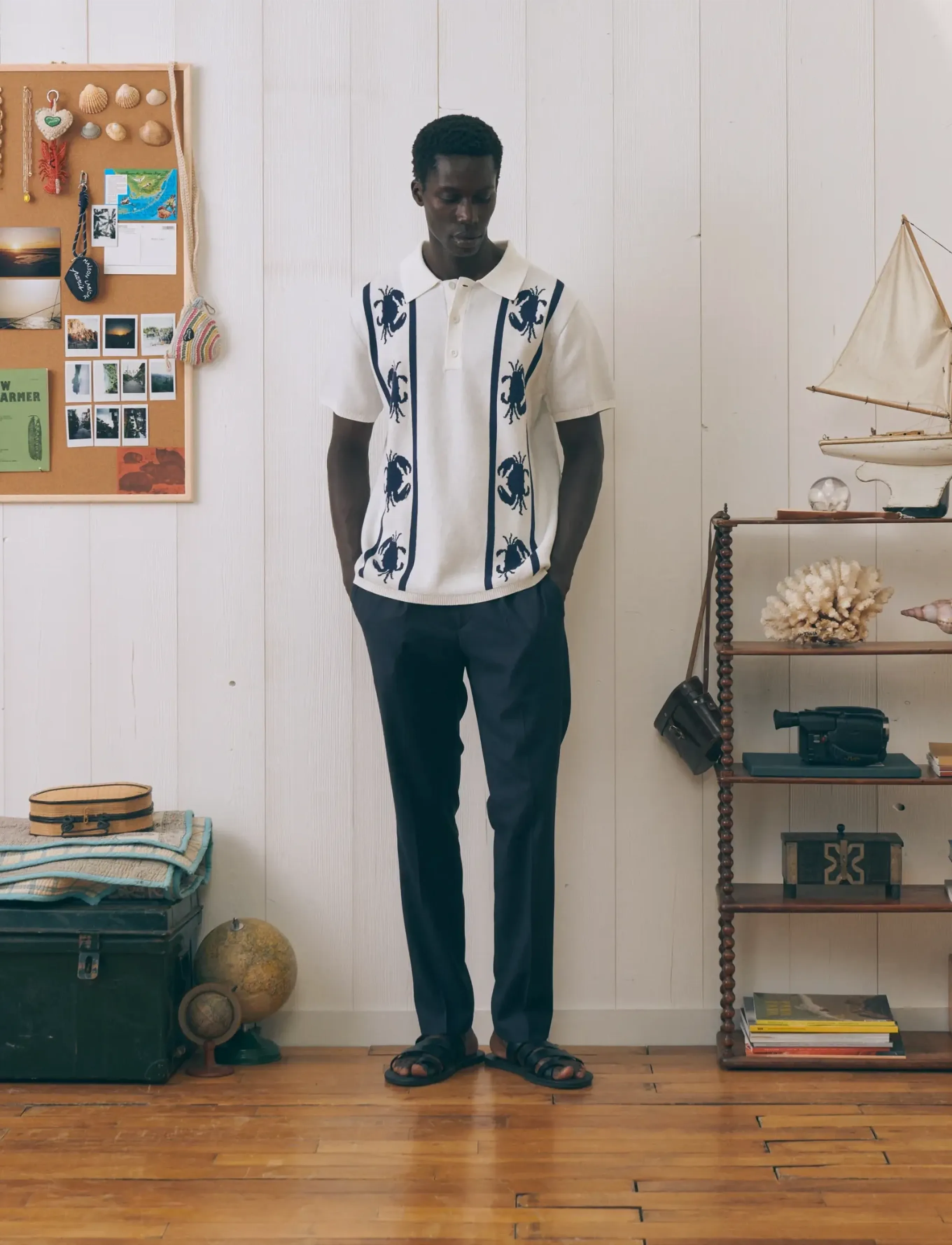 Maison Labiche Chapu Crabs, S, White, Skjorter > Afslappet Shirts, Herre