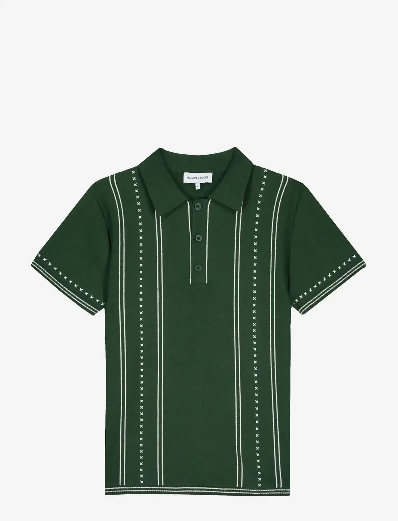 Maison Labiche - CHAPU STRIPES - gestrickte polohemden - dark ivy white - 1