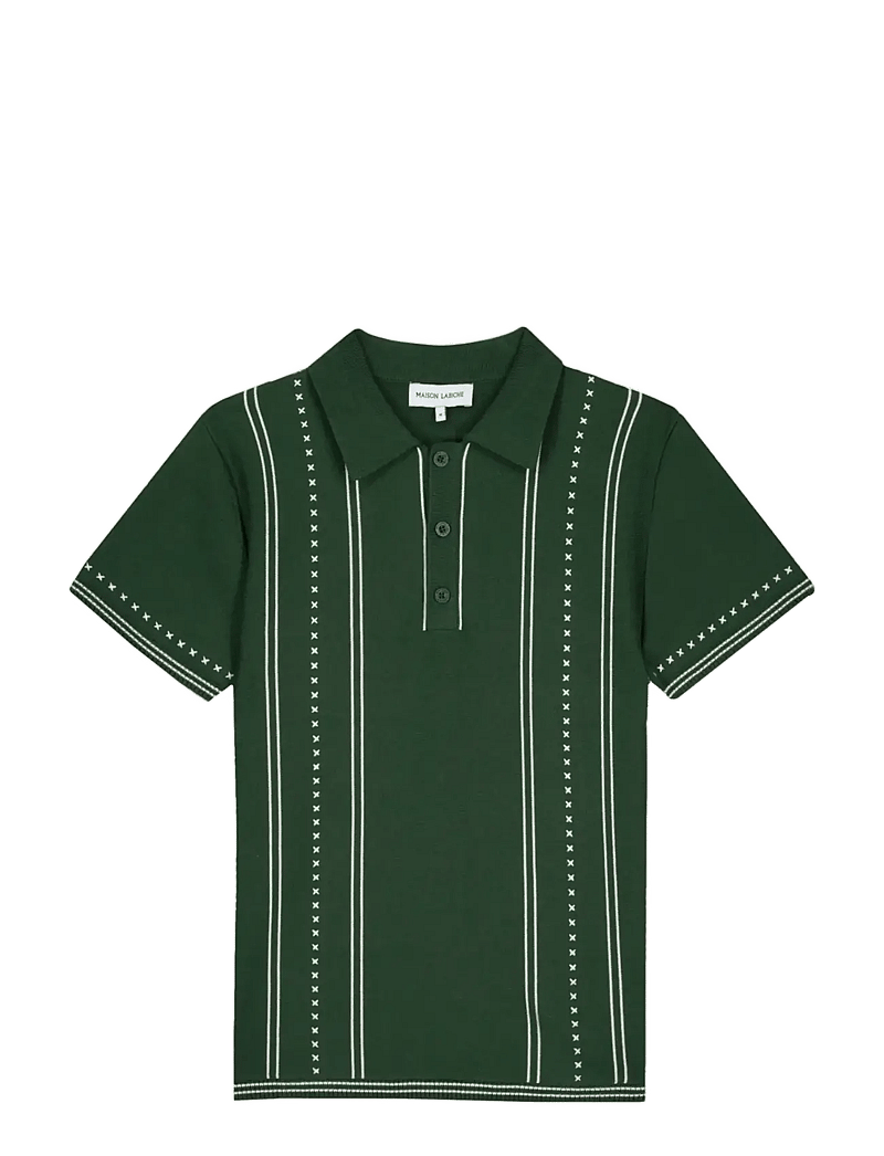 Maison Labiche - CHAPU STRIPES - gestrickte polohemden - dark ivy white - 1