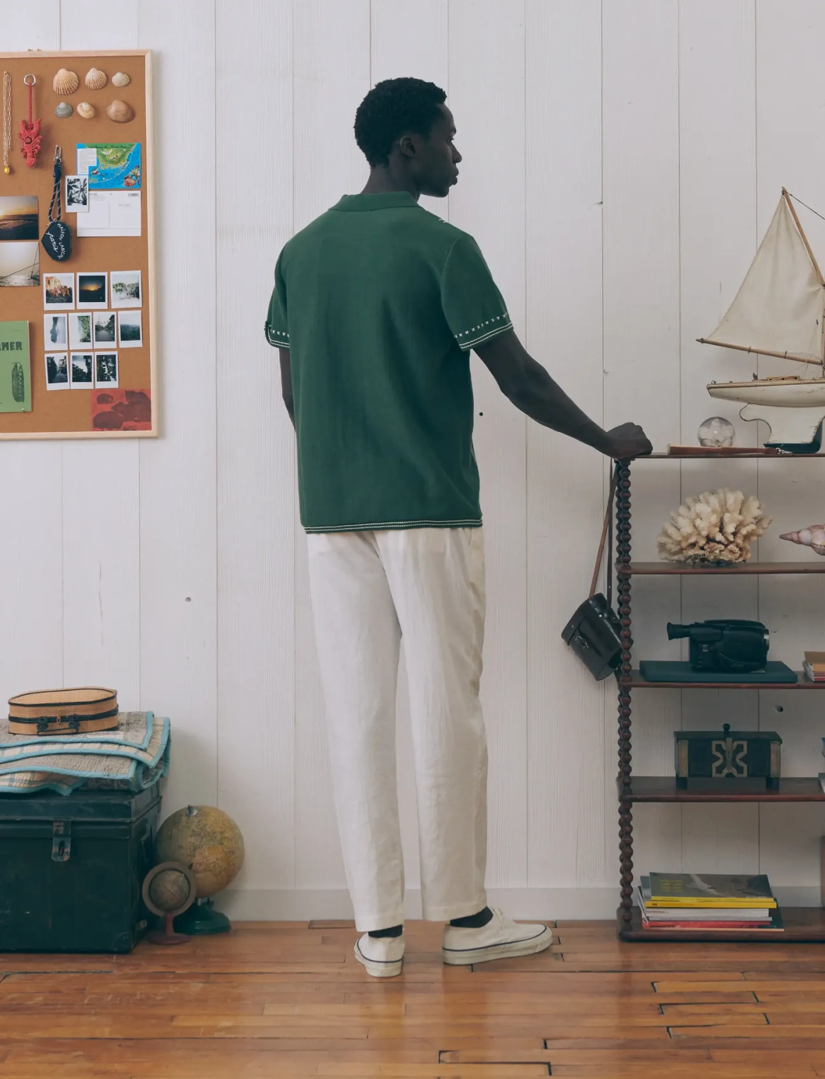 Maison Labiche - CHAPU STRIPES - knitted polos - dark ivy white - 3