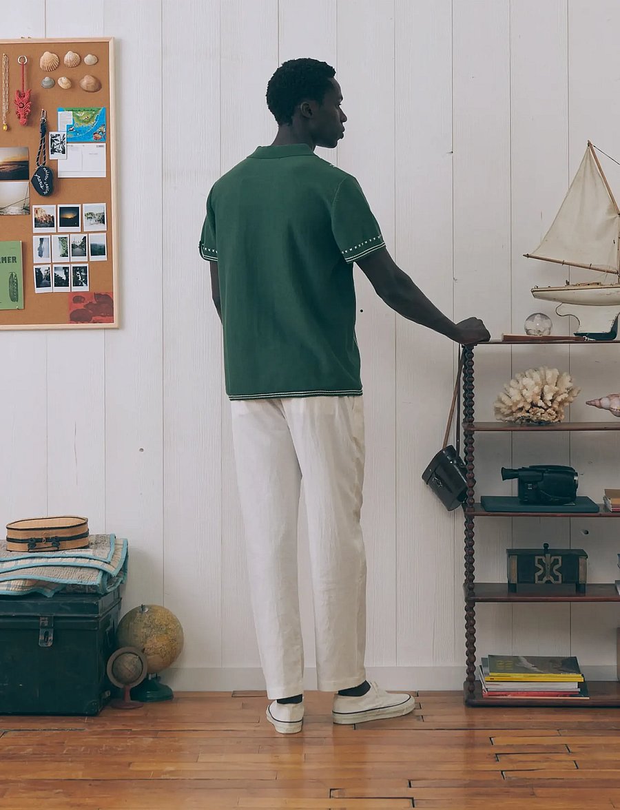 Maison Labiche - CHAPU STRIPES - geweven polo's - dark ivy white - 3