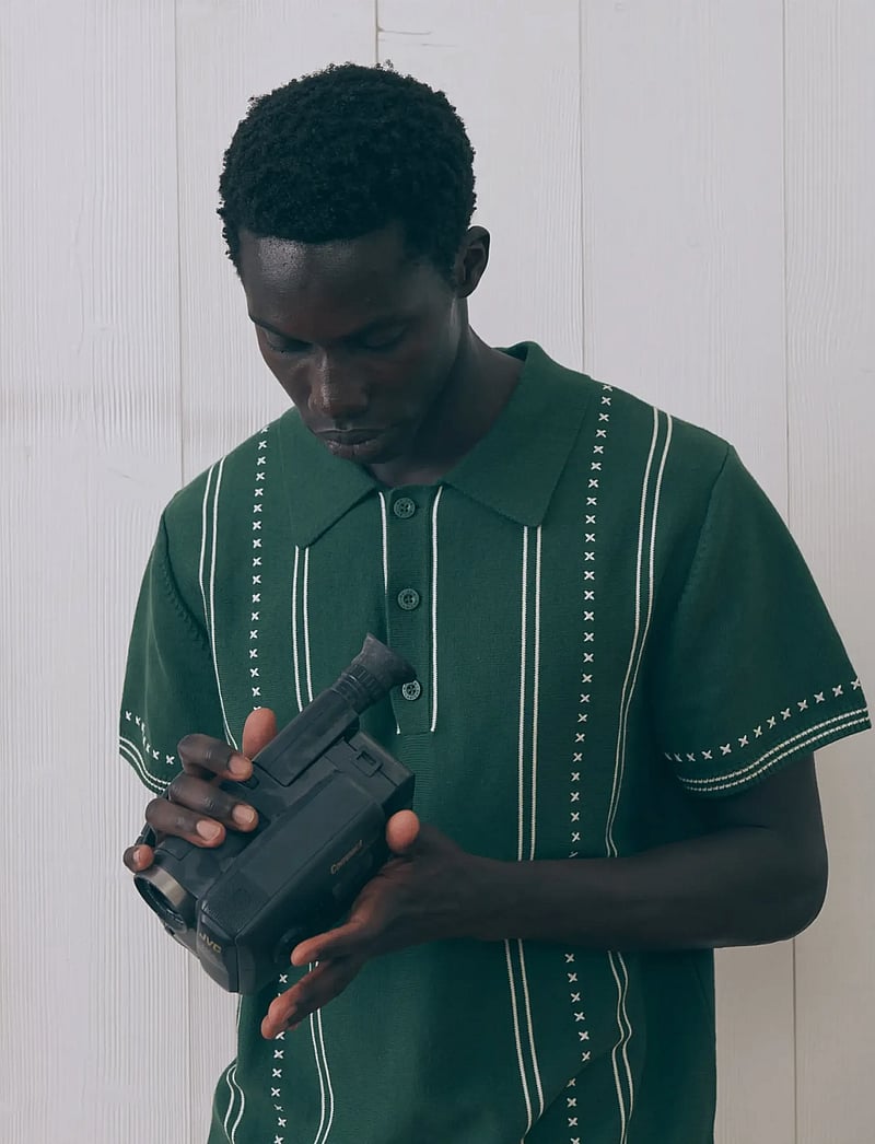 Maison Labiche - CHAPU STRIPES - gestrickte polohemden - dark ivy white - 4