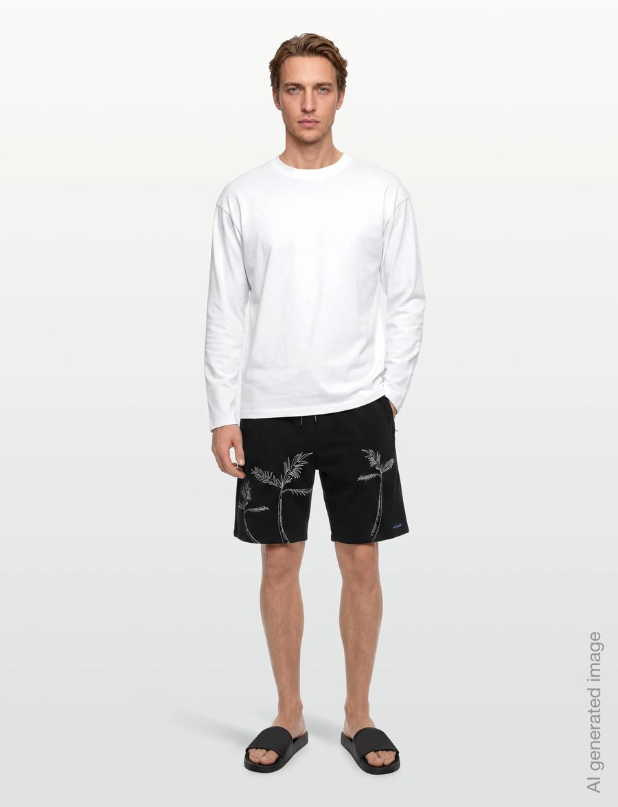 Maison Labiche - DUPERRE PALM TREE - lühikesed dressipüksid - charcoal - 0