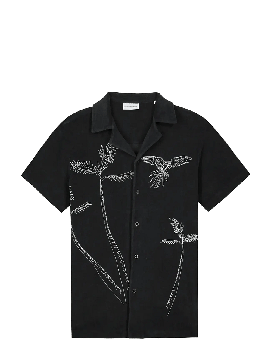 Maison Labiche - GERMAIN PALM TREE - krekli ar īsām piedurknēm - charcoal - 1